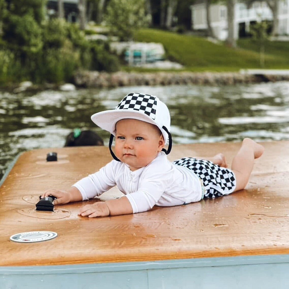 Check Track Swim Shorts - George Hats