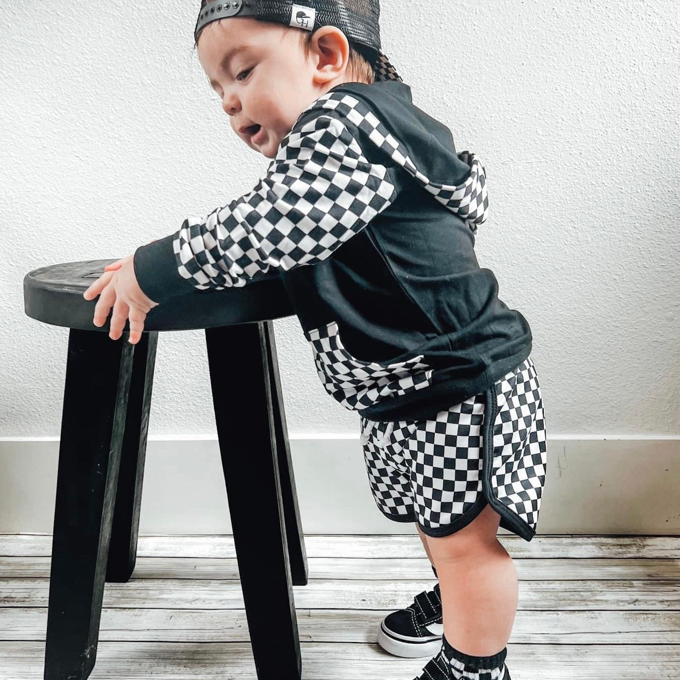 Check Track Swim Shorts - George Hats