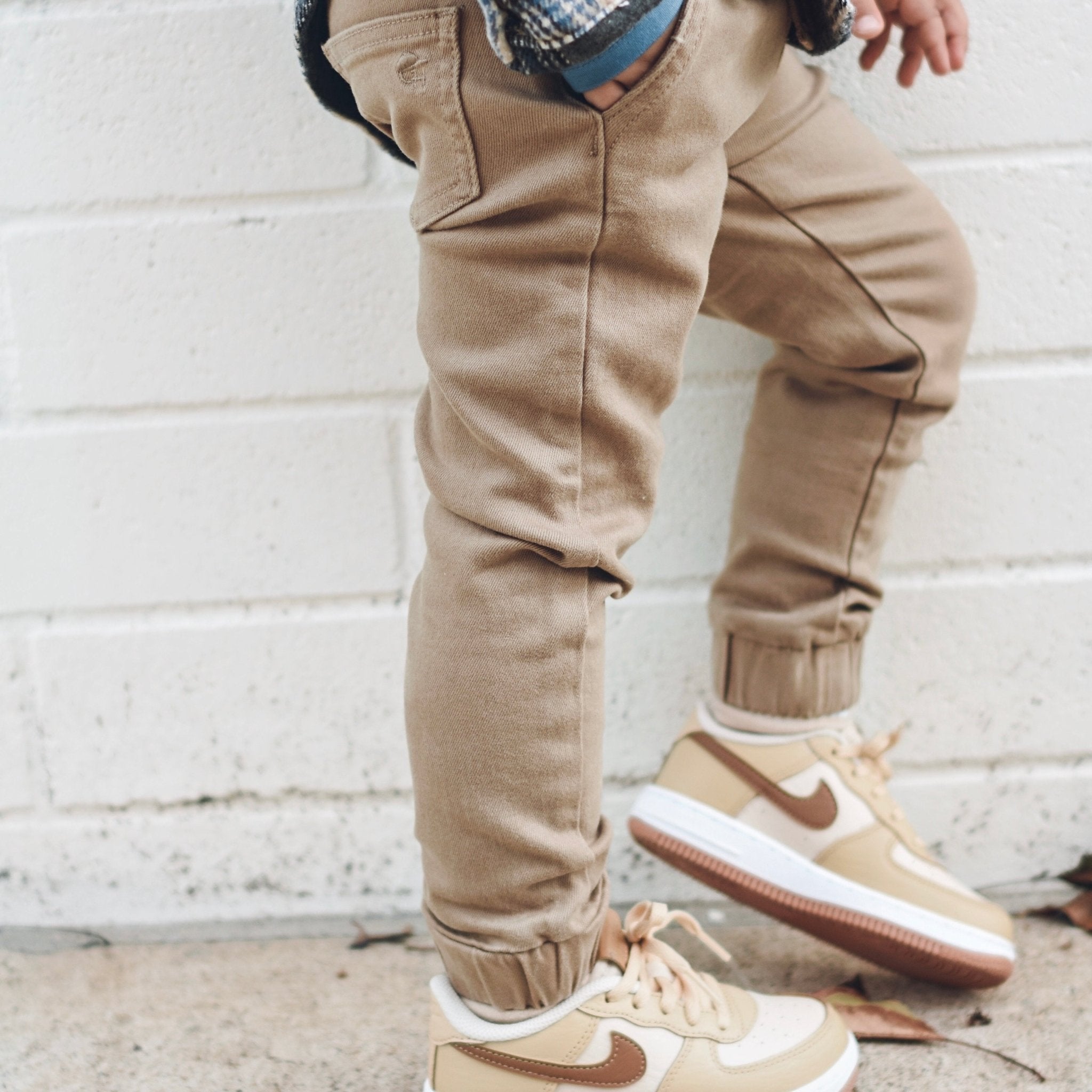 Khaki Denim Jogger Pants - George Hats