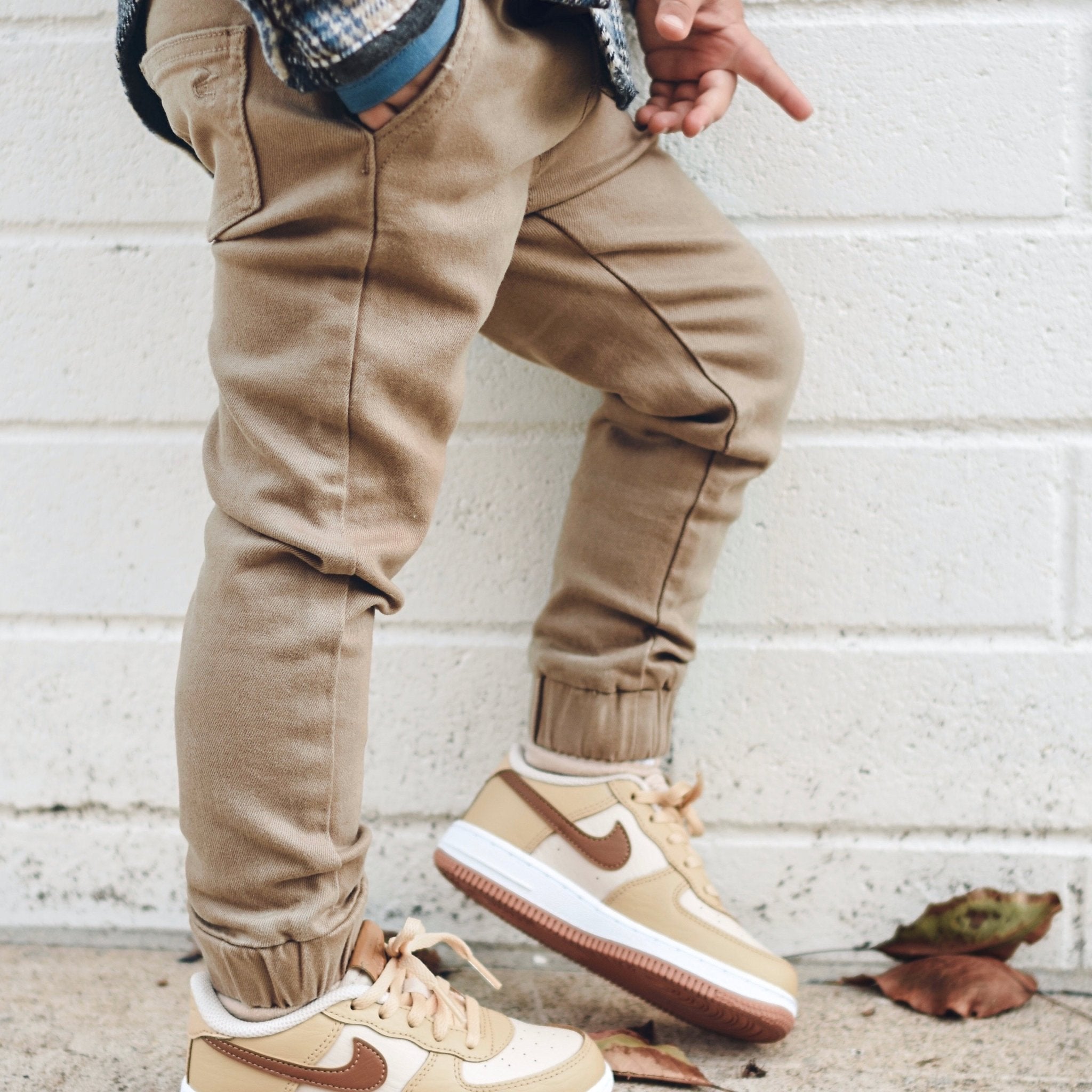 Khaki Denim Jogger Pants - George Hats