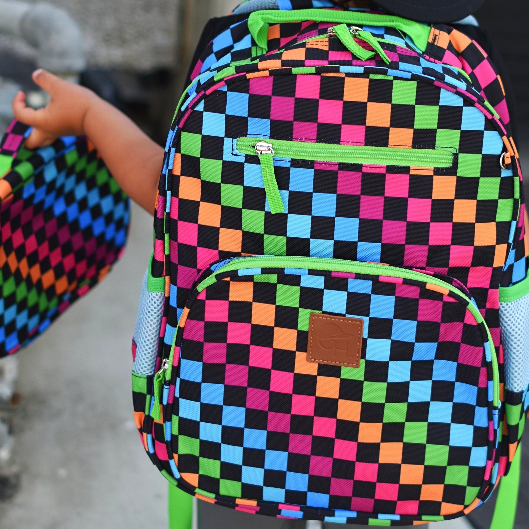 Neon Check Backpack - George Hats
