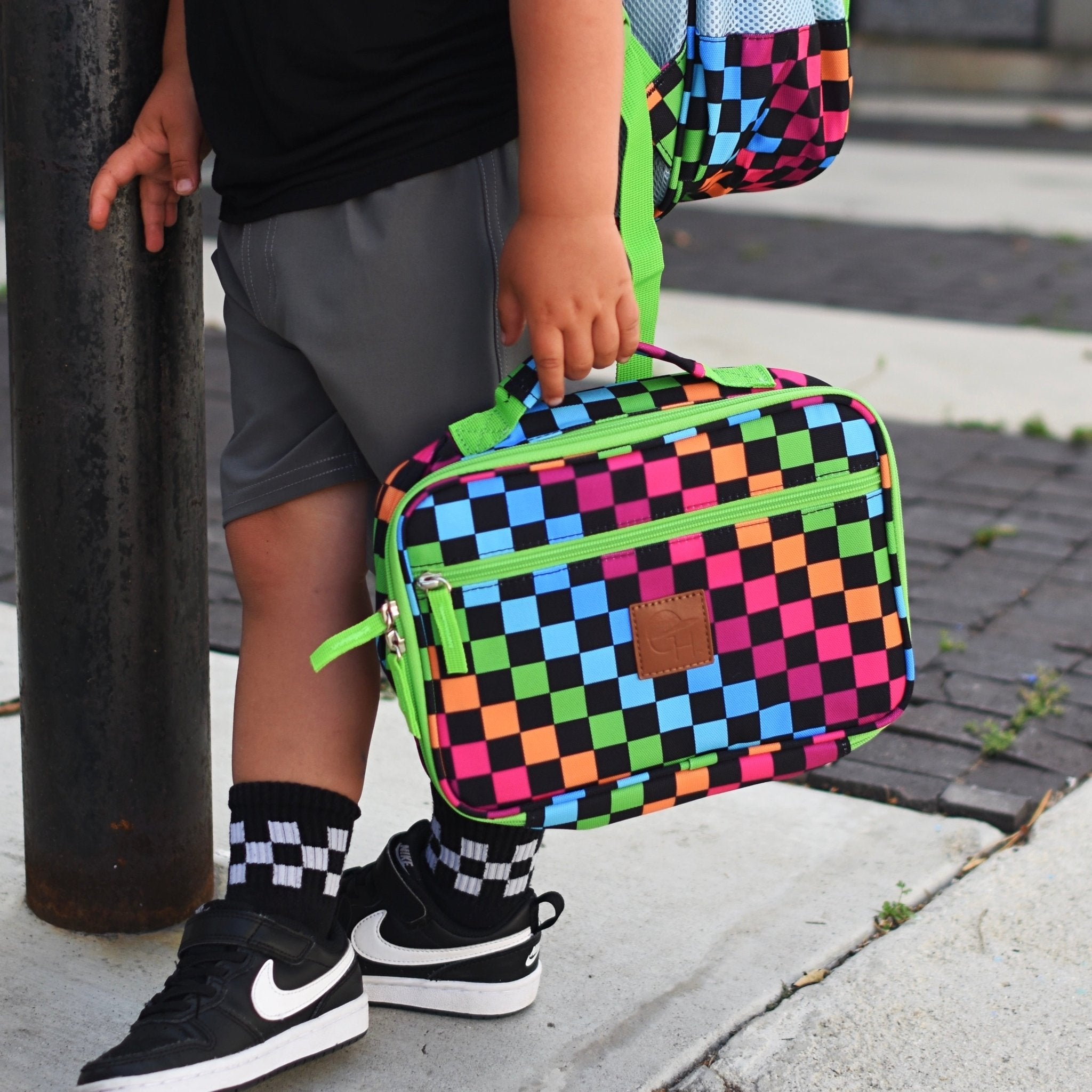 Neon Check Lunch Pail - George Hats