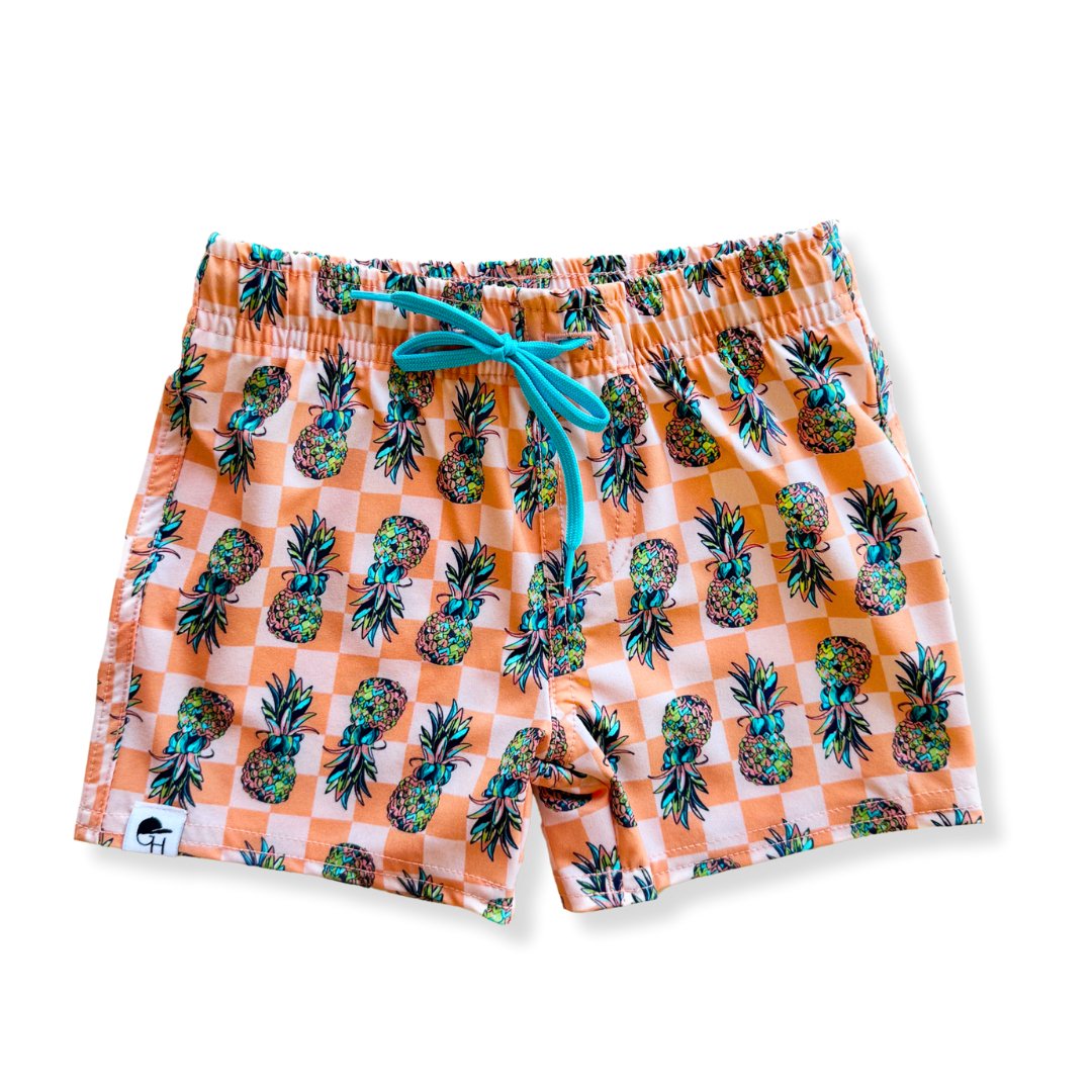 Pineapple Check Hybrid Swim Shorts - George Hats