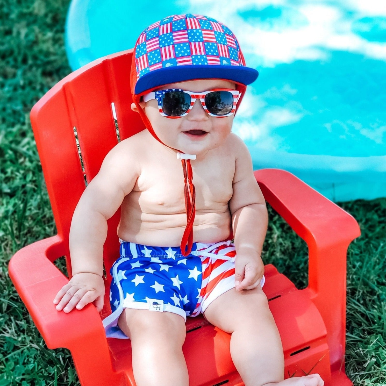Stars and Stripes Track Swim Shorts - George Hats