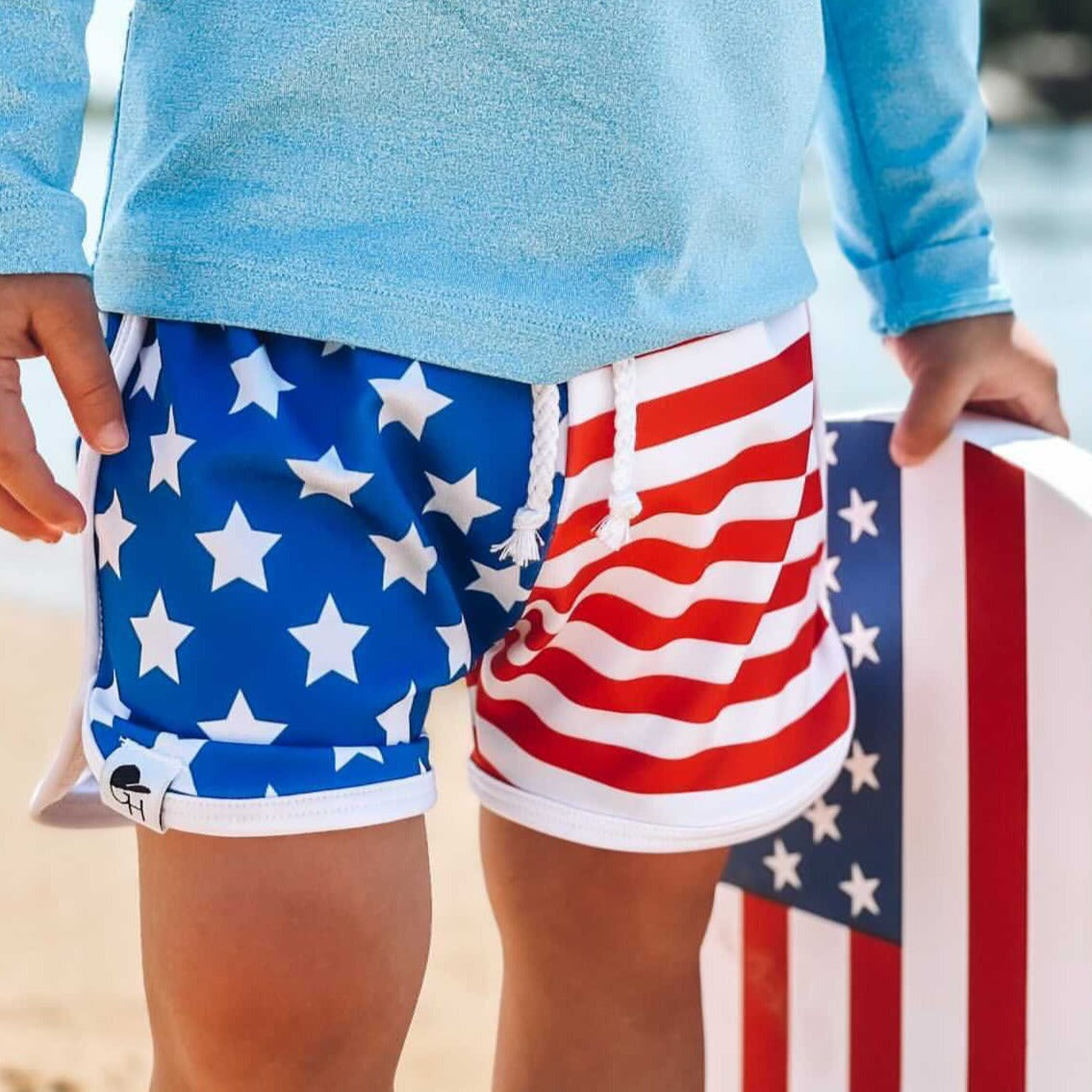 Stars and Stripes Track Swim Shorts - George Hats