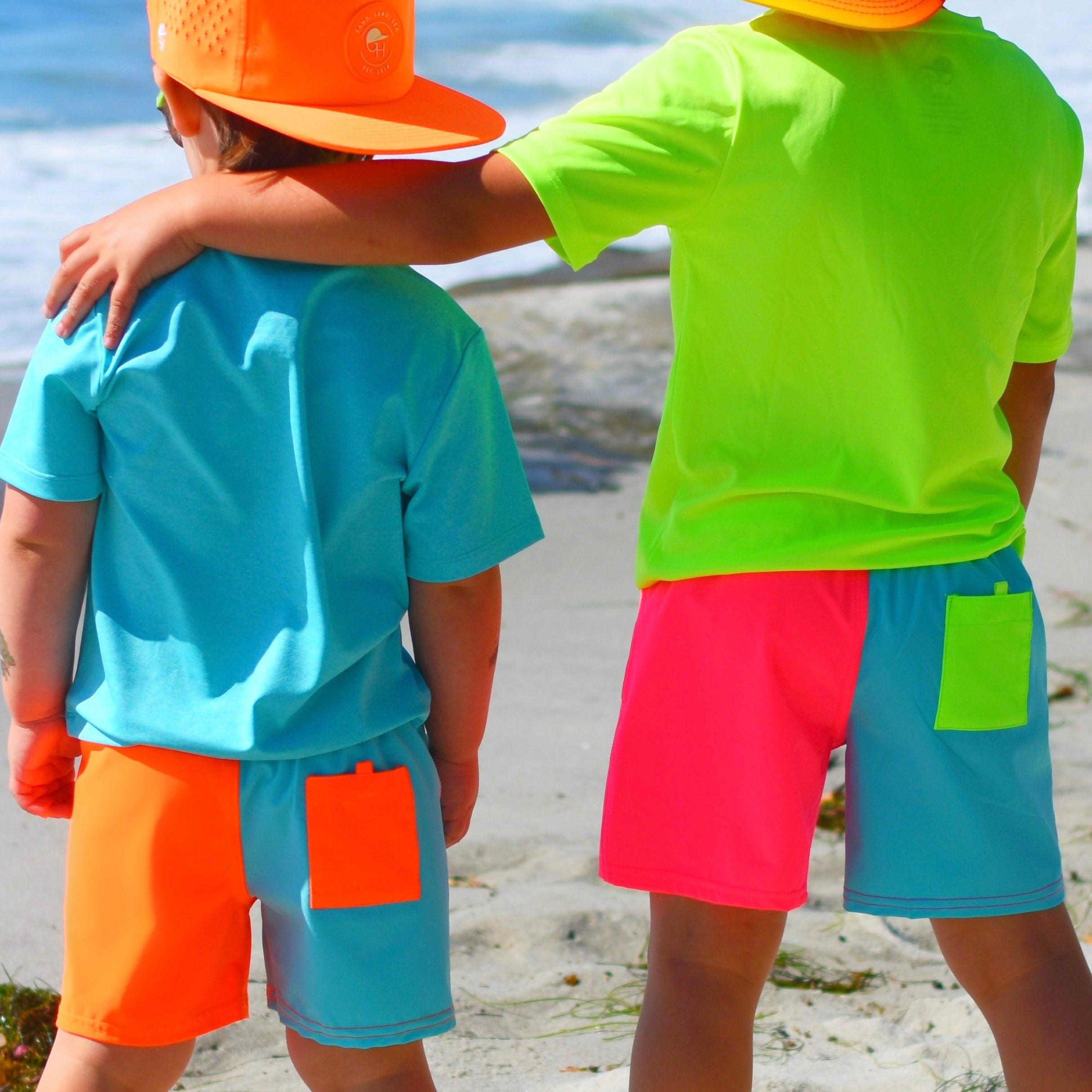 Neon Spotfast™ Color Block Hybrid Swim Shorts | High Visibility