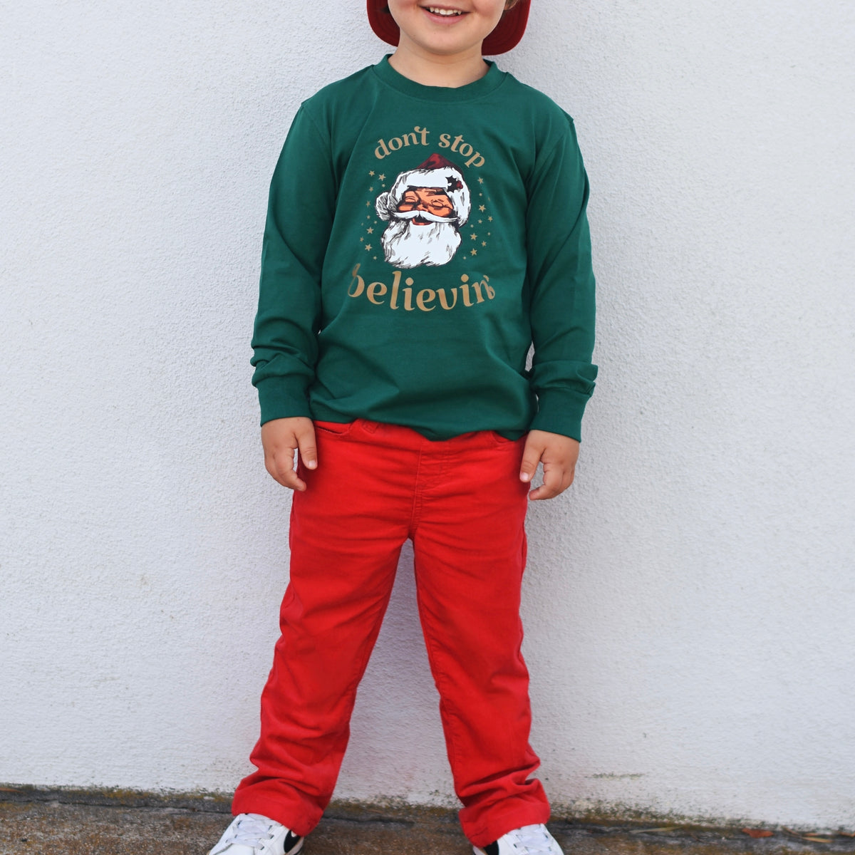 Red Straight Corduroy Pants