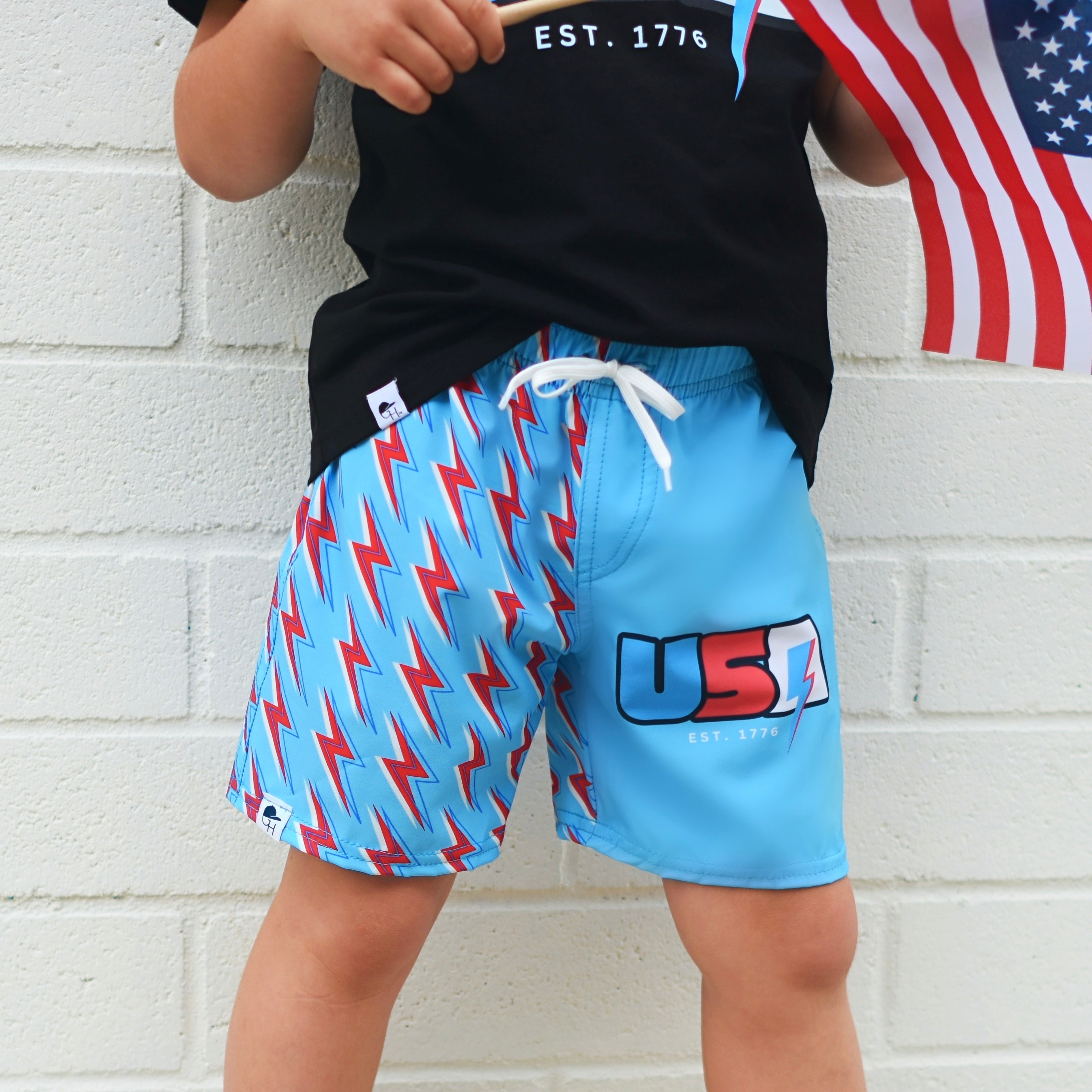 USA Bolt Block Hybrid Swim Shorts | Boys Swim Shorts that will