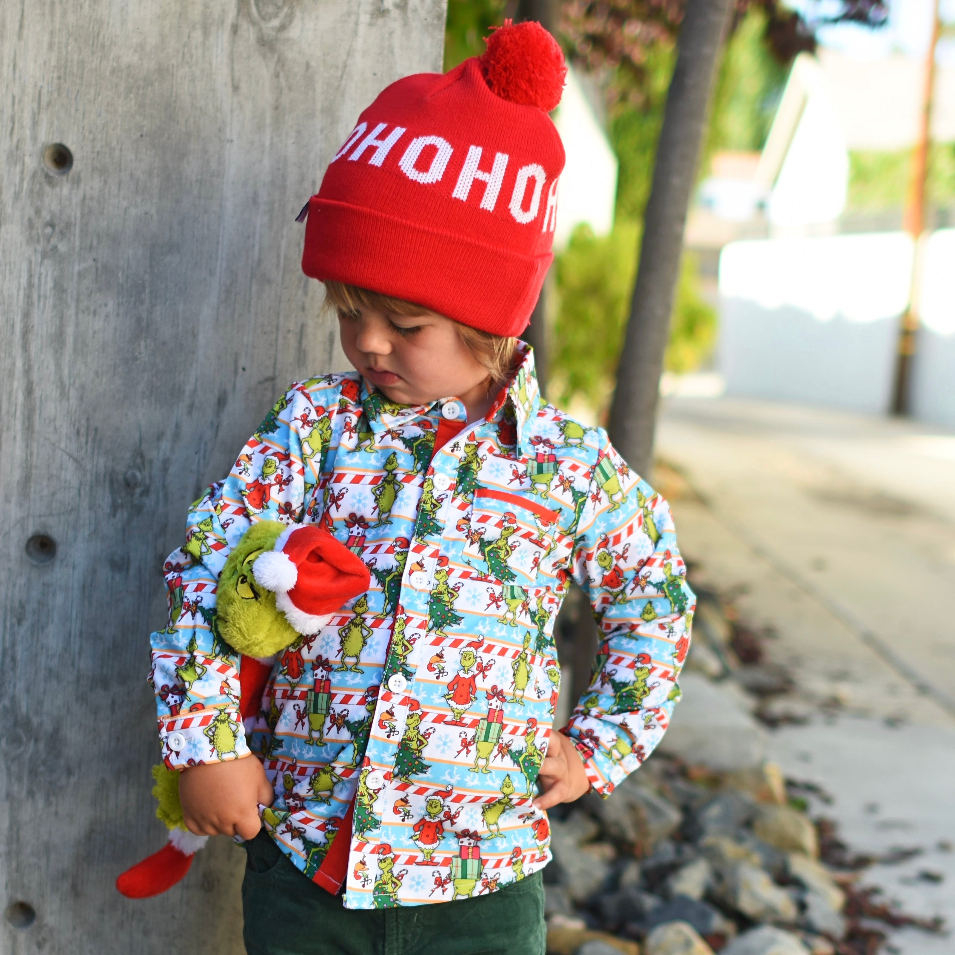 Holiday Long Sleeve Collared Shirt