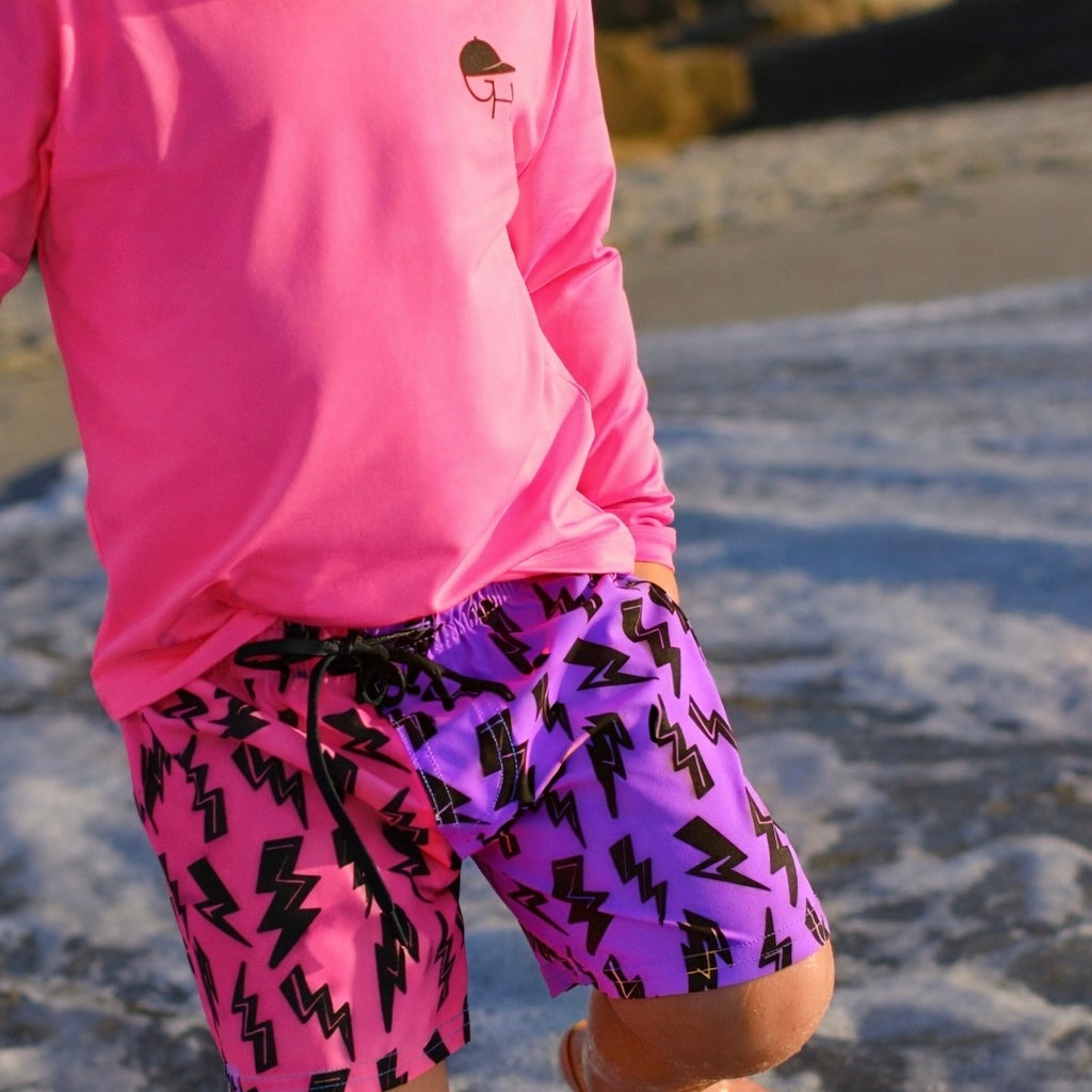 Bolt Color Block Neon Spotfast™ Hybrid Swim Shorts