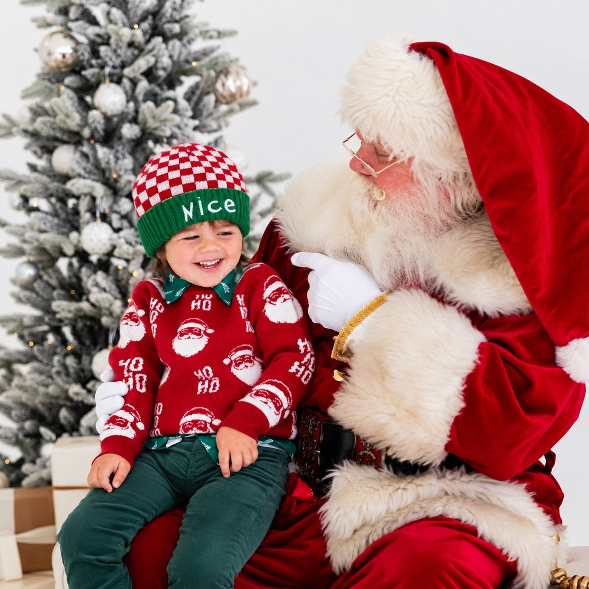 Check Naughty Nice Beanie
