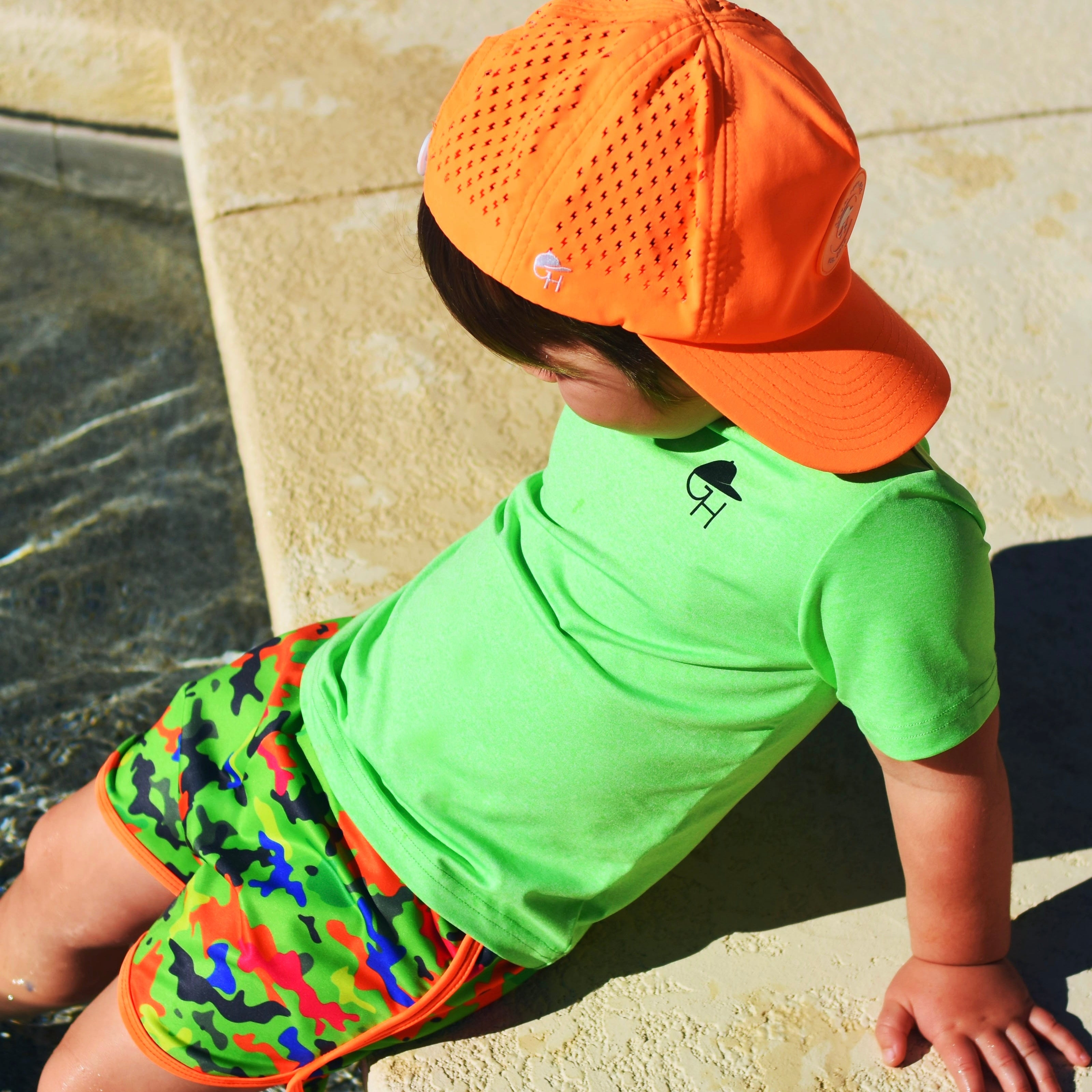 Neon Camo Spotfast™ Track Swim Shorts