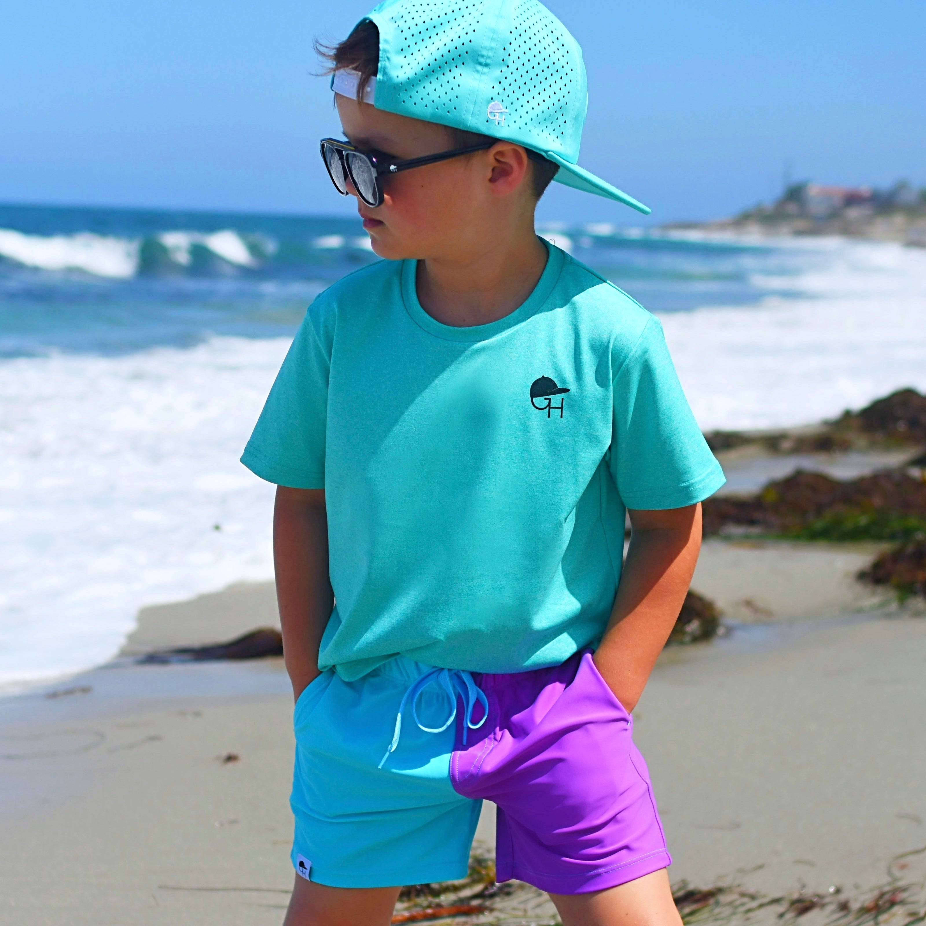 Neon Spotfast™ Color Block Fusion Swim Shorts