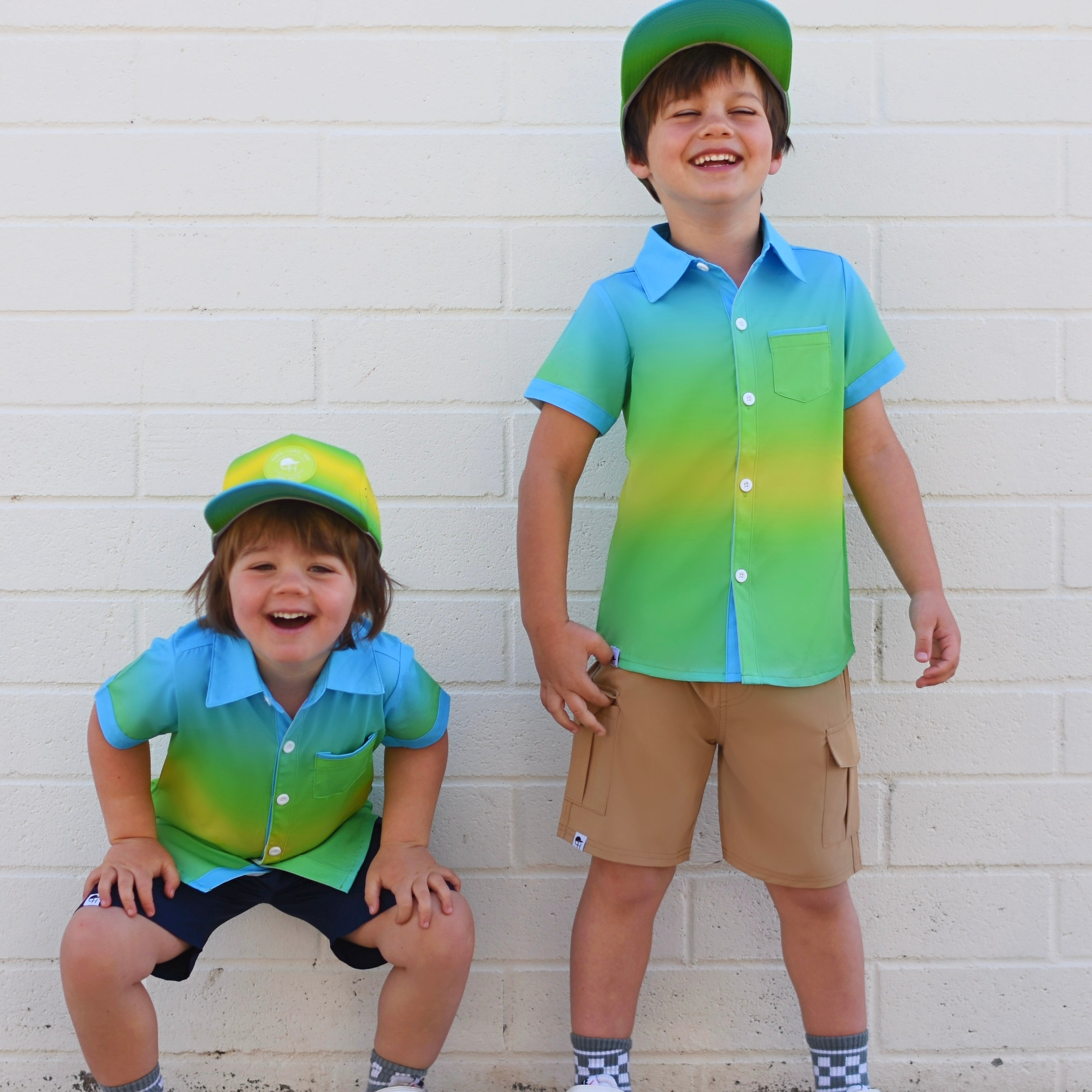 Ombré Short Sleeve Collared Tee