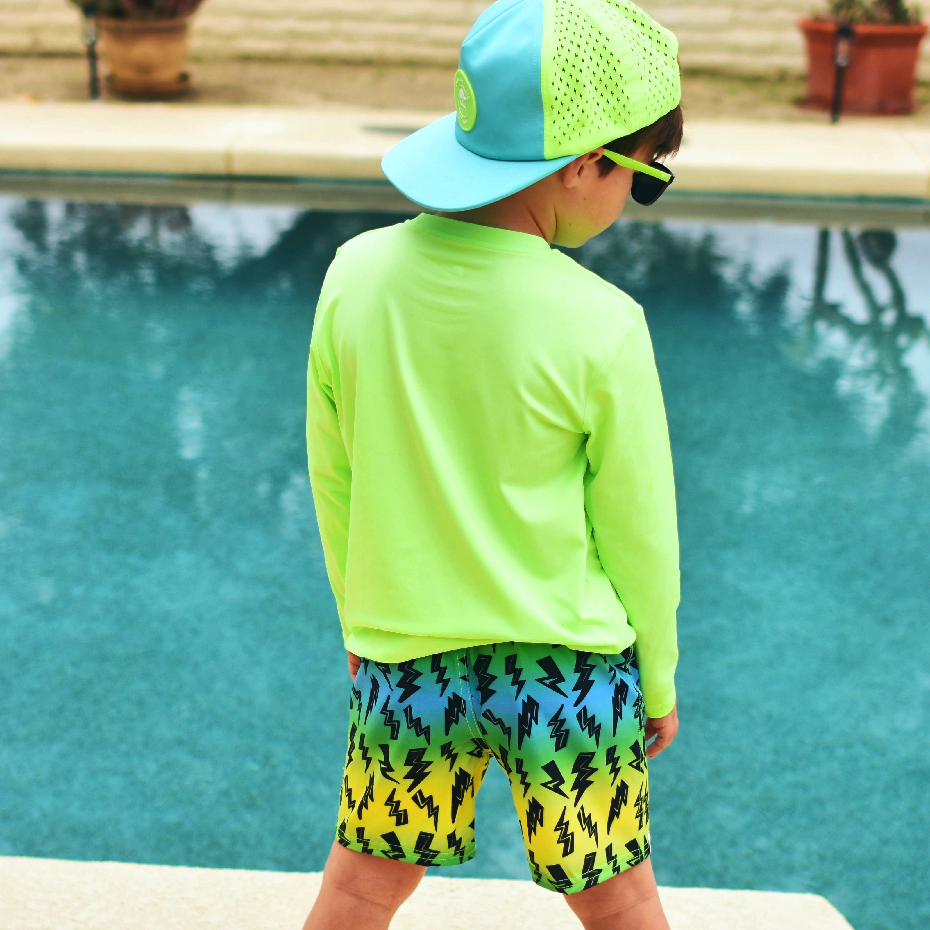 Ombré Bolt Neon Spotfast™ Hybrid Swim Shorts
