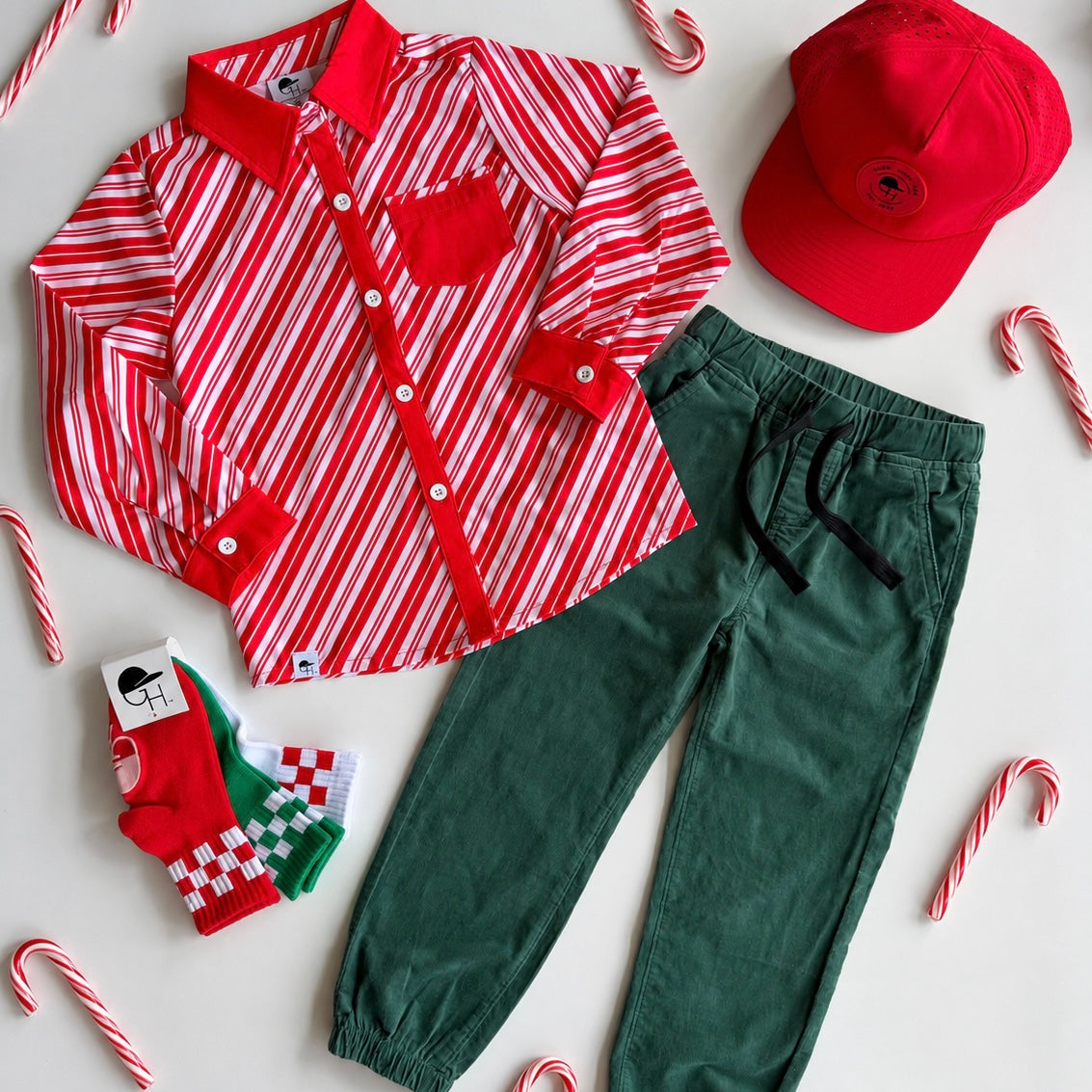 Holiday Long Sleeve Collared Shirt