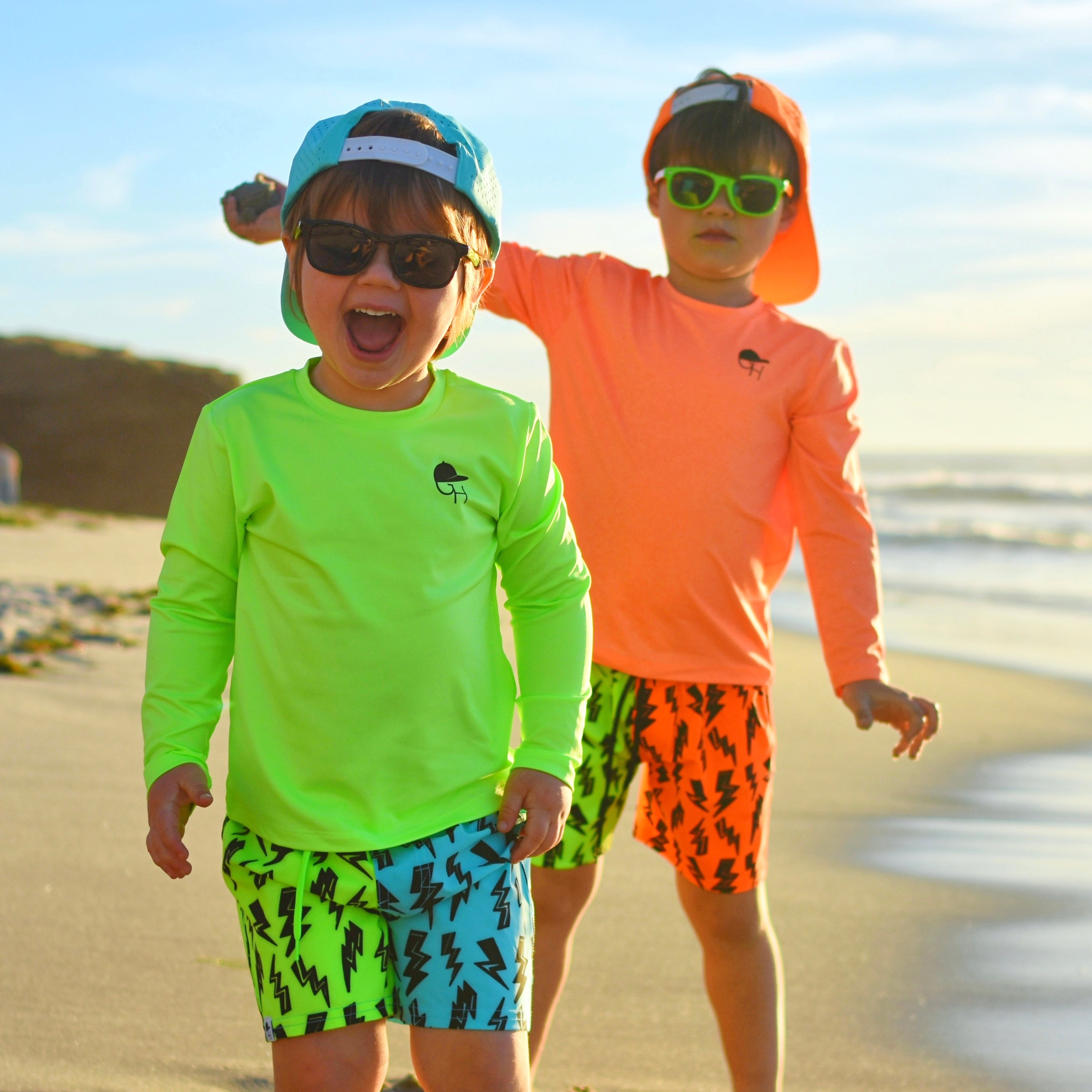 Bolt Color Block Neon Spotfast™ Hybrid Swim Shorts