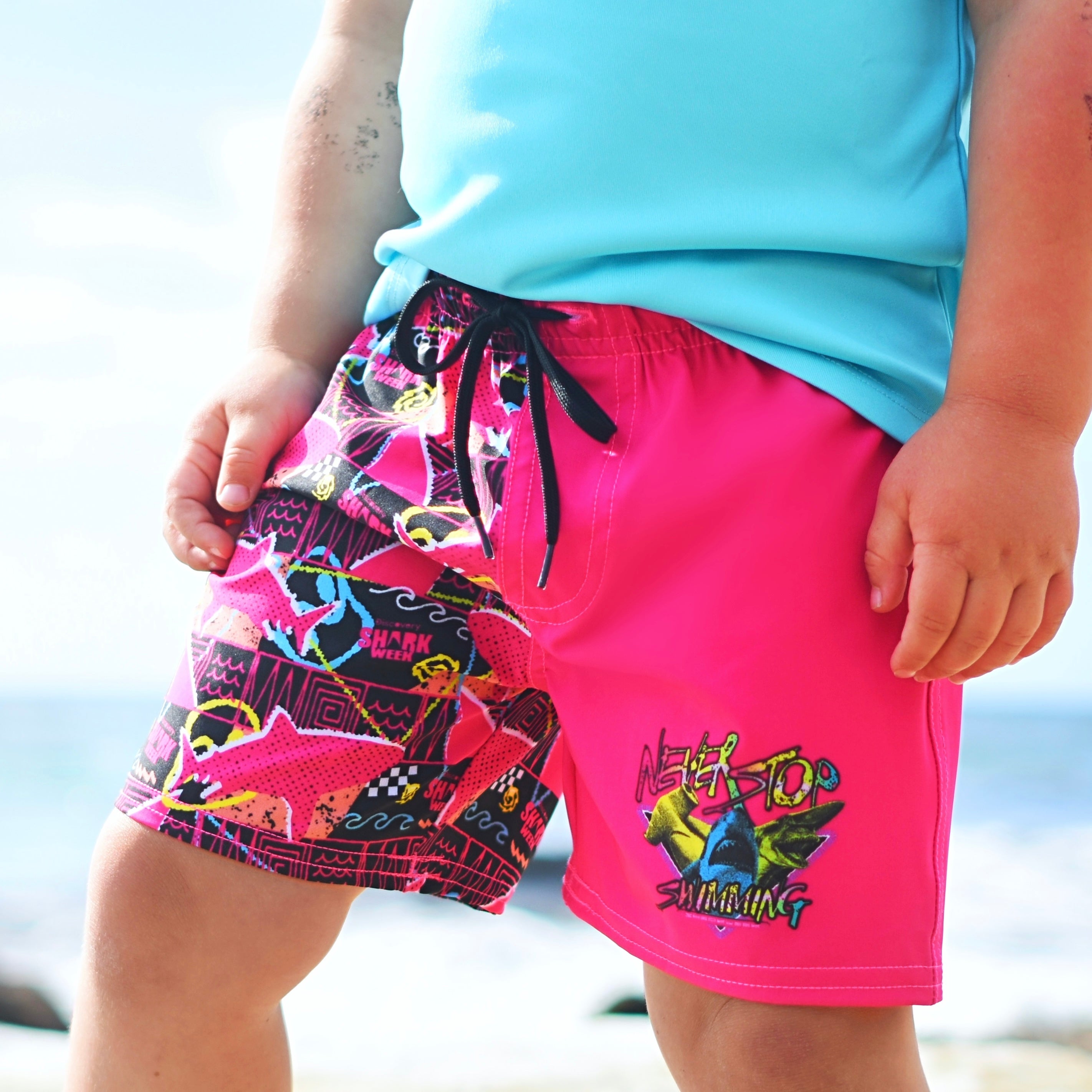 Shark Week Colorblock Hybrid Swim Shorts