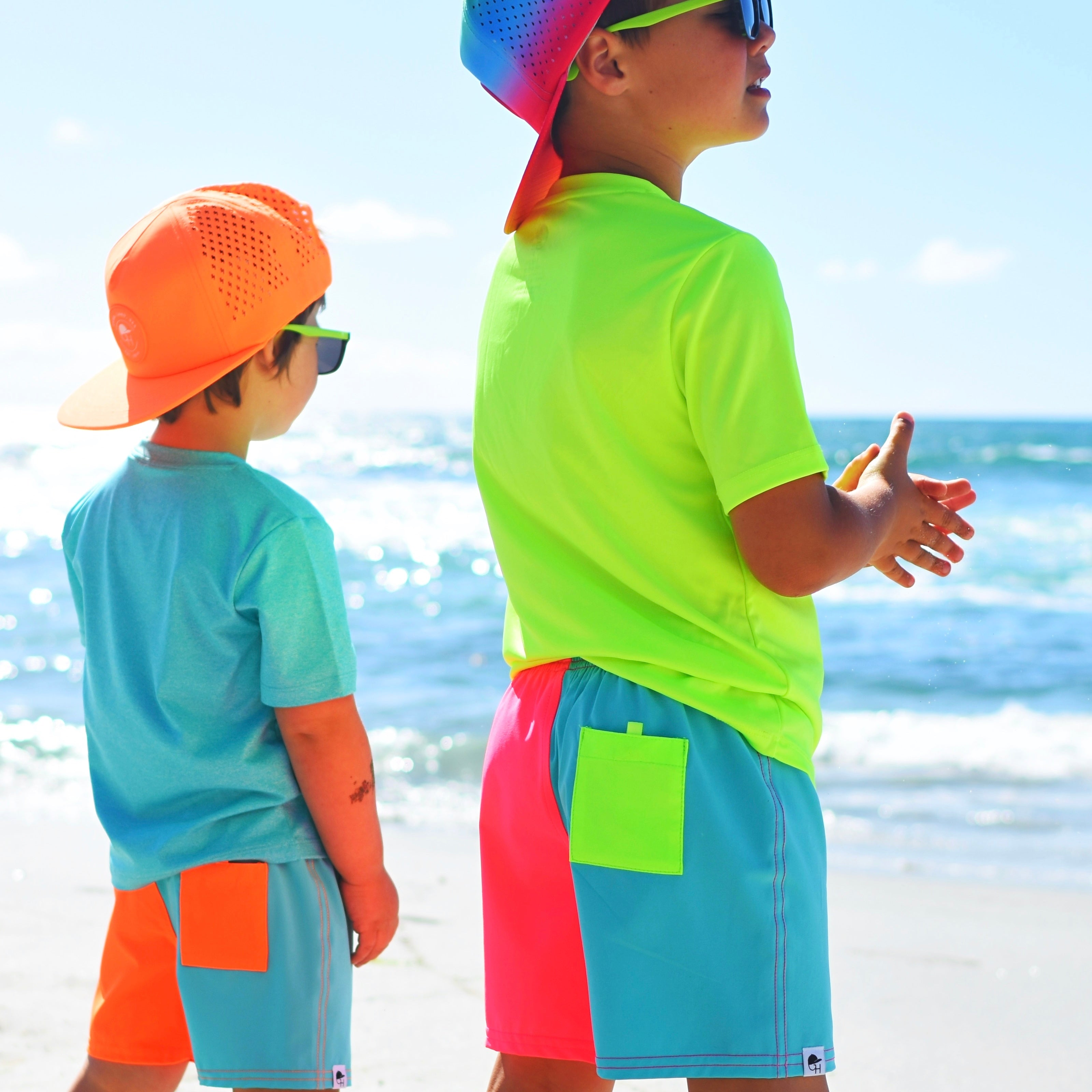 Neon Spotfast™ Color Block Hybrid Swim Shorts