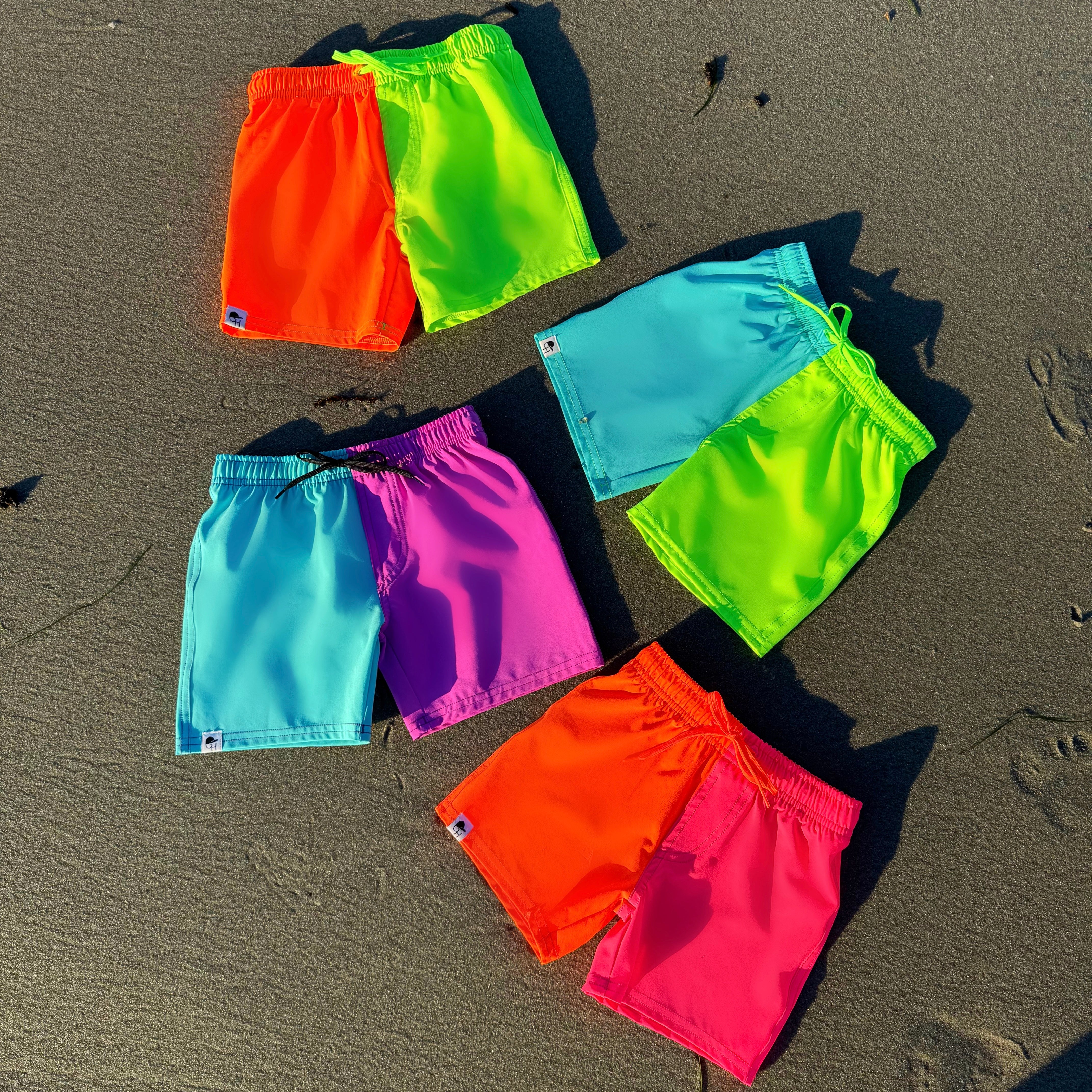 Neon Spotfast™ Color Block Hybrid Swim Shorts