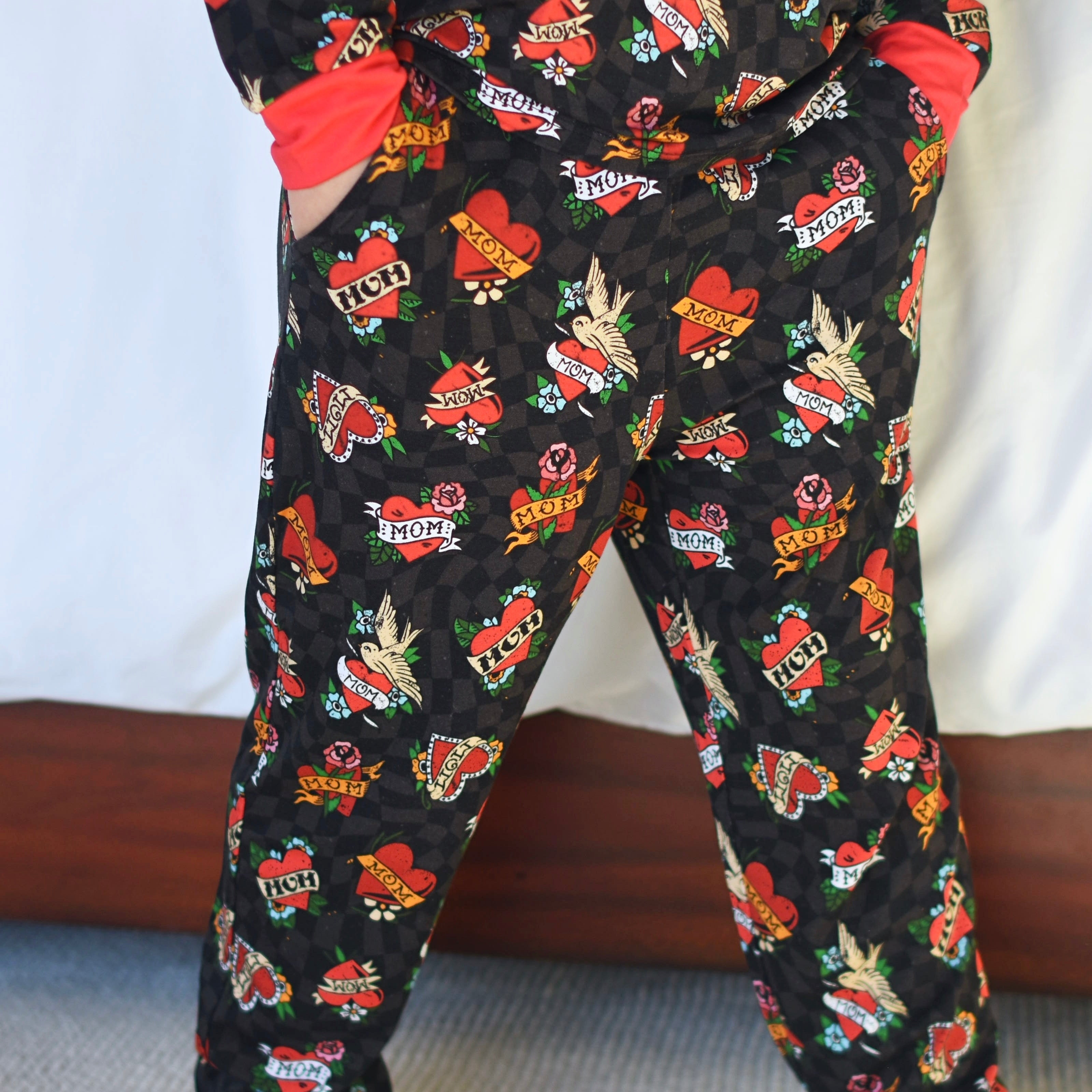 Mom Tattoo Bamboo Long Sleeve Jogger Pajamas