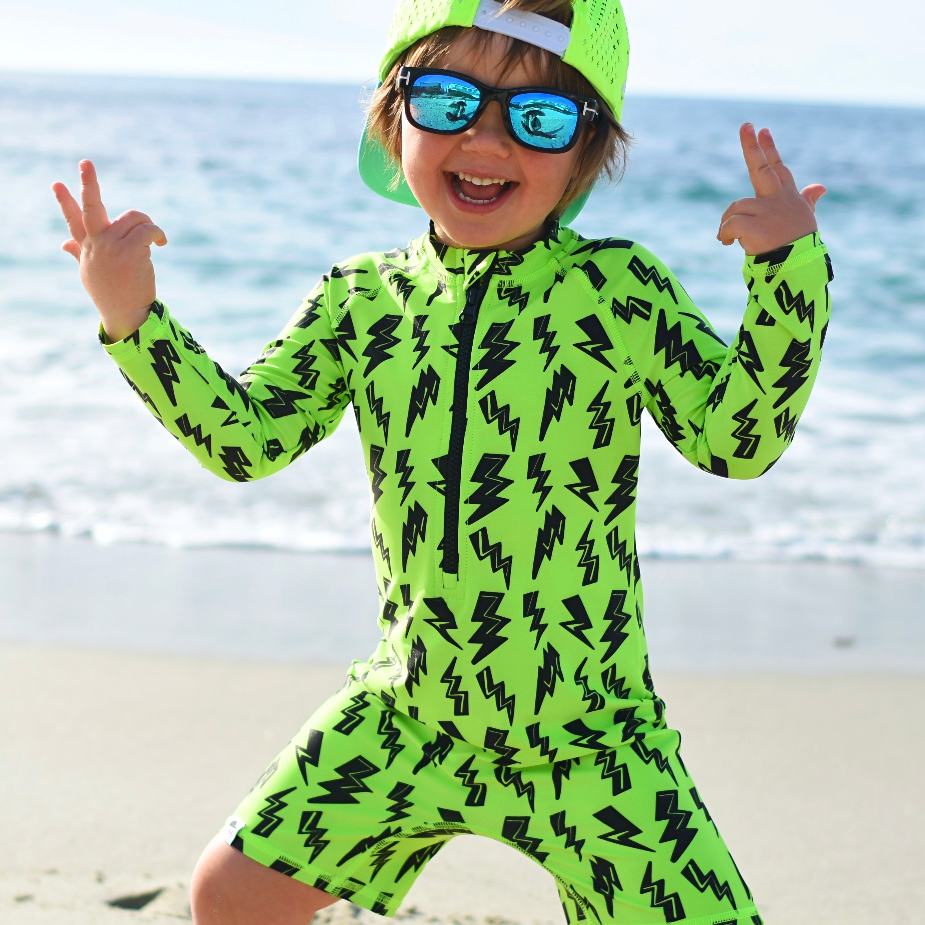 Neon Bolt Spotfast™ Long Sleeve Sunsuit | Get the ultimate