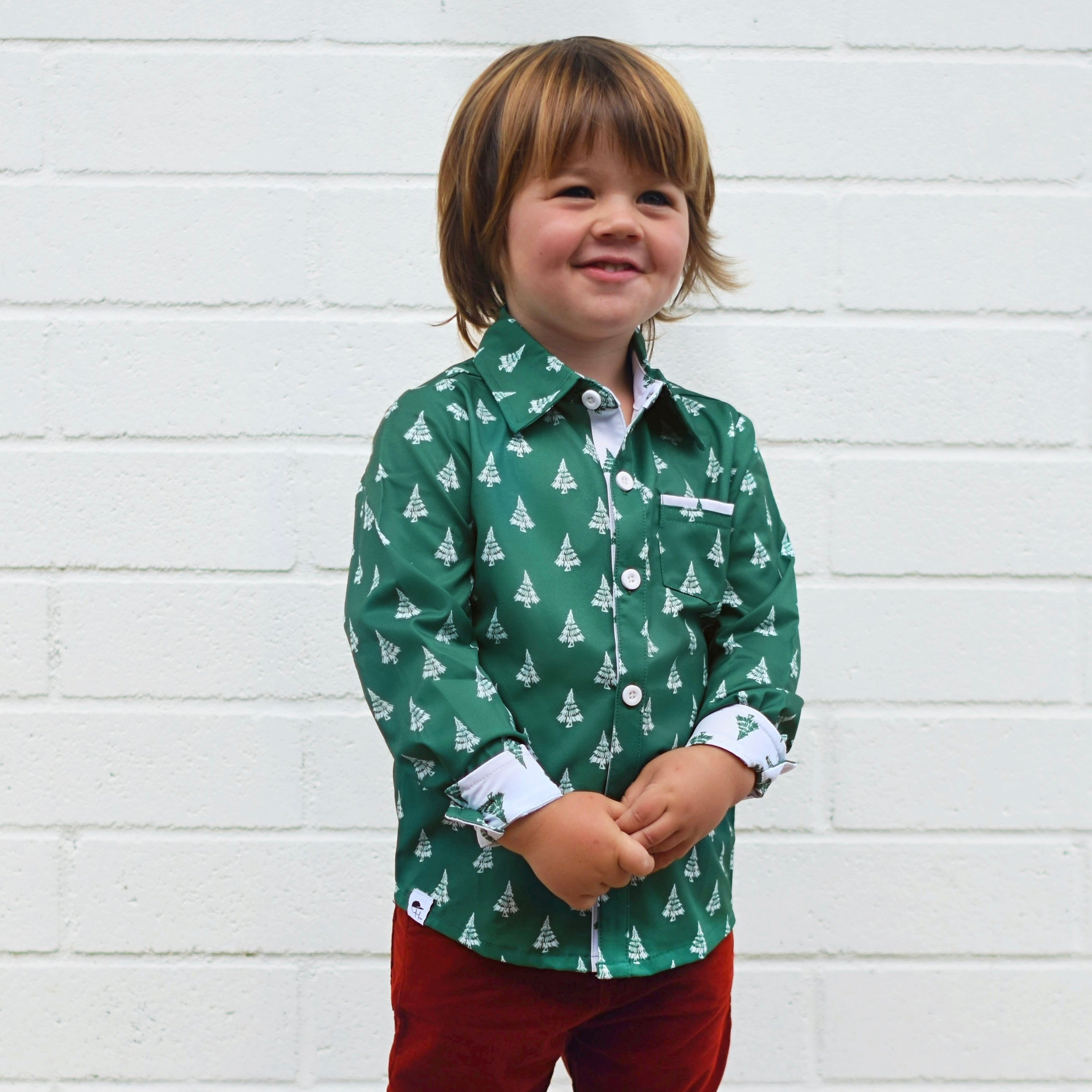 Holiday Long Sleeve Collared Shirt