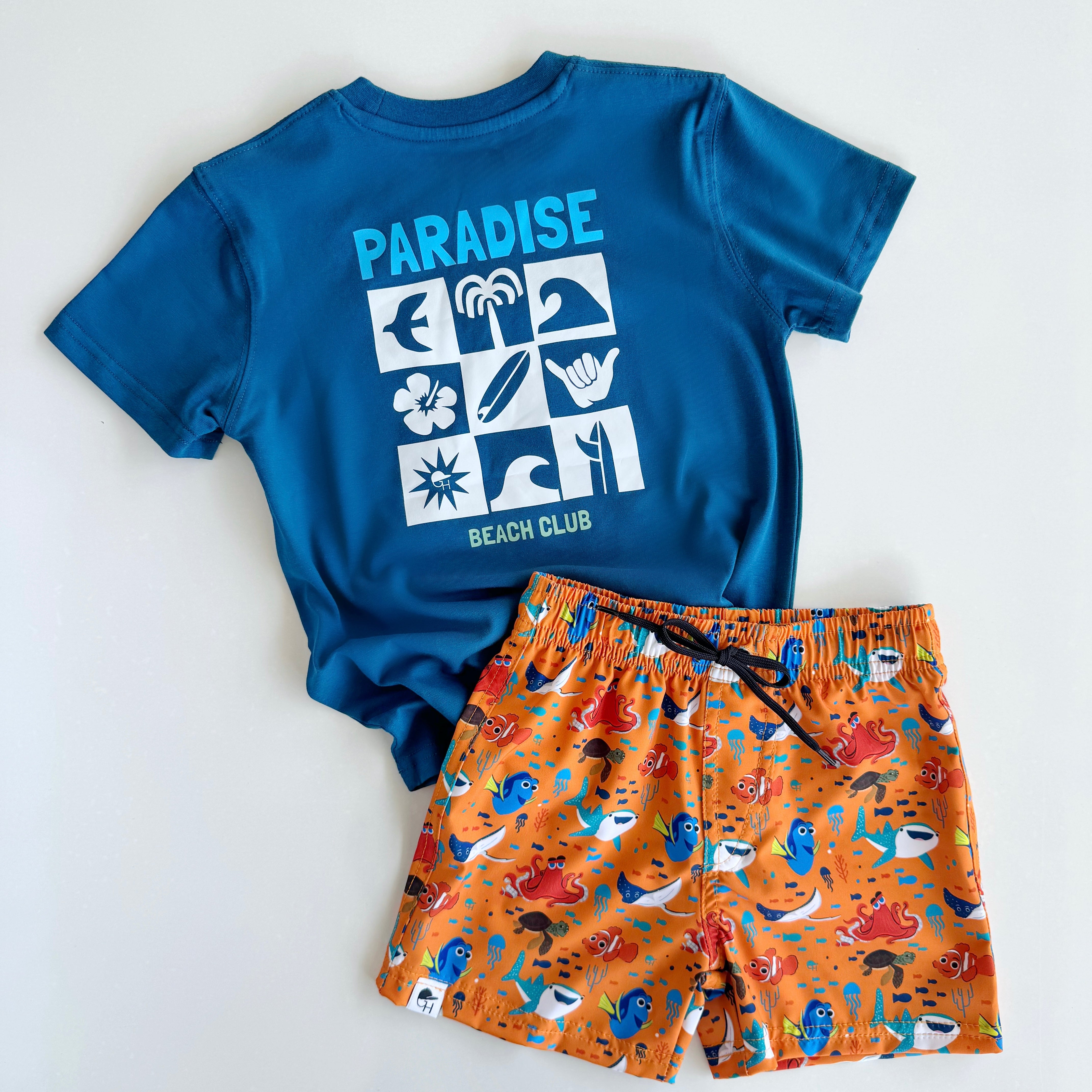 Orange Fish Hybrid Swim Shorts