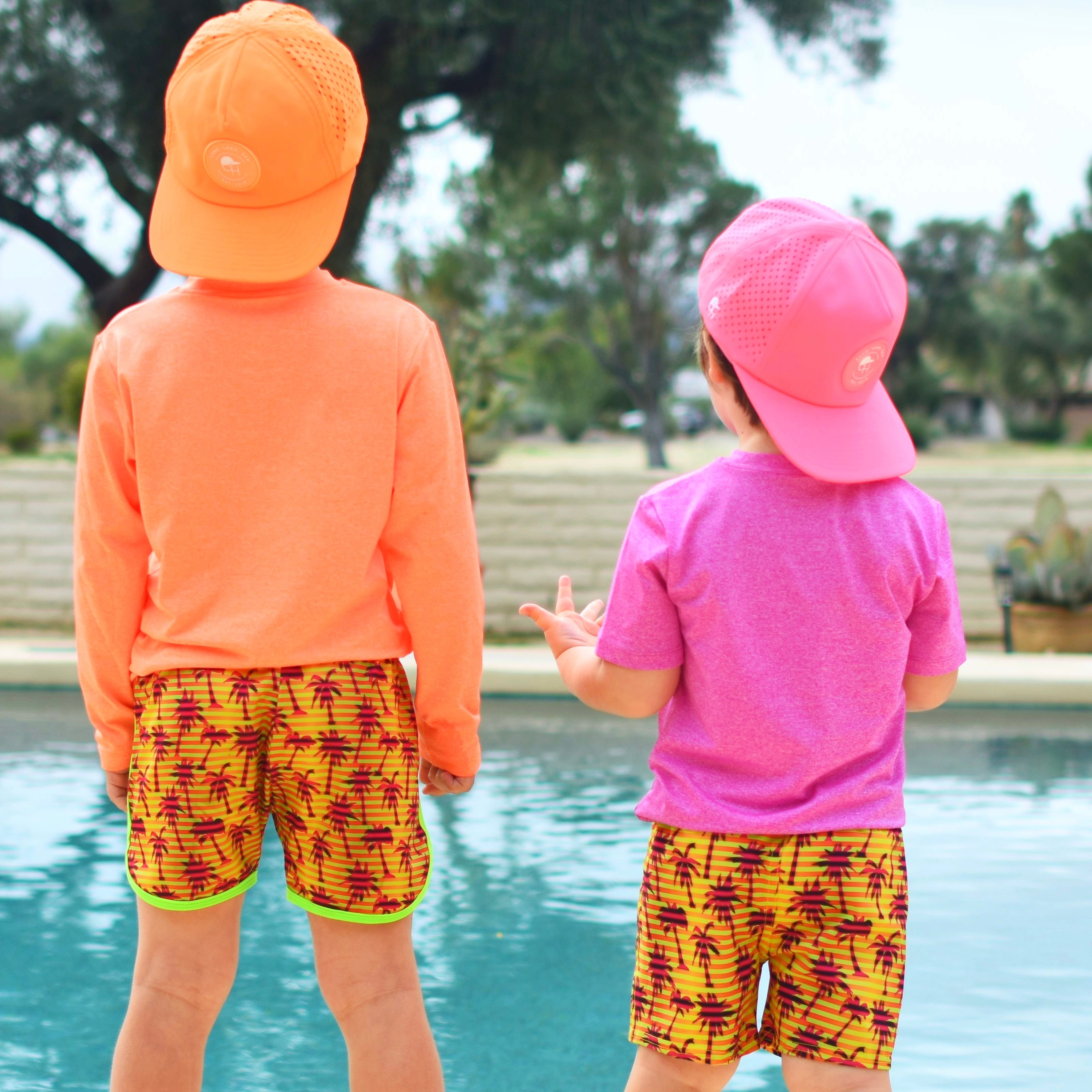 Stripe Palm Spotfast™ Hybrid Swim Shorts