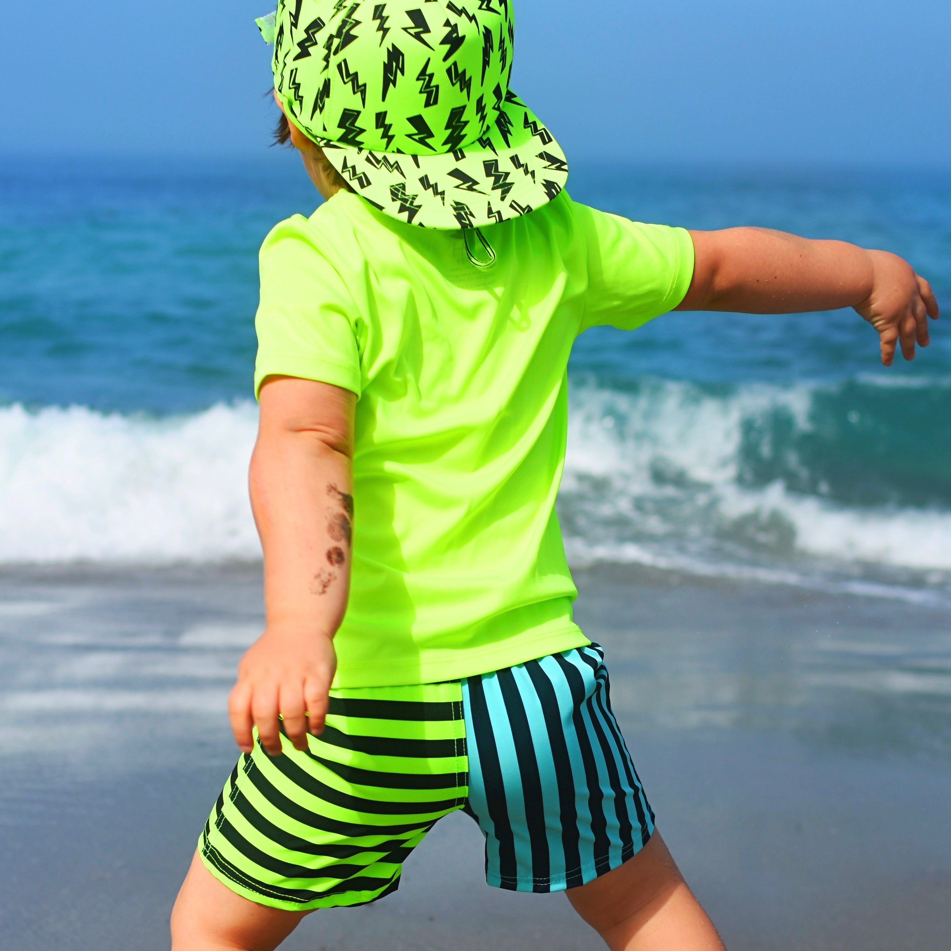Stripes Neon Spotfast™ Hybrid Swim Shorts