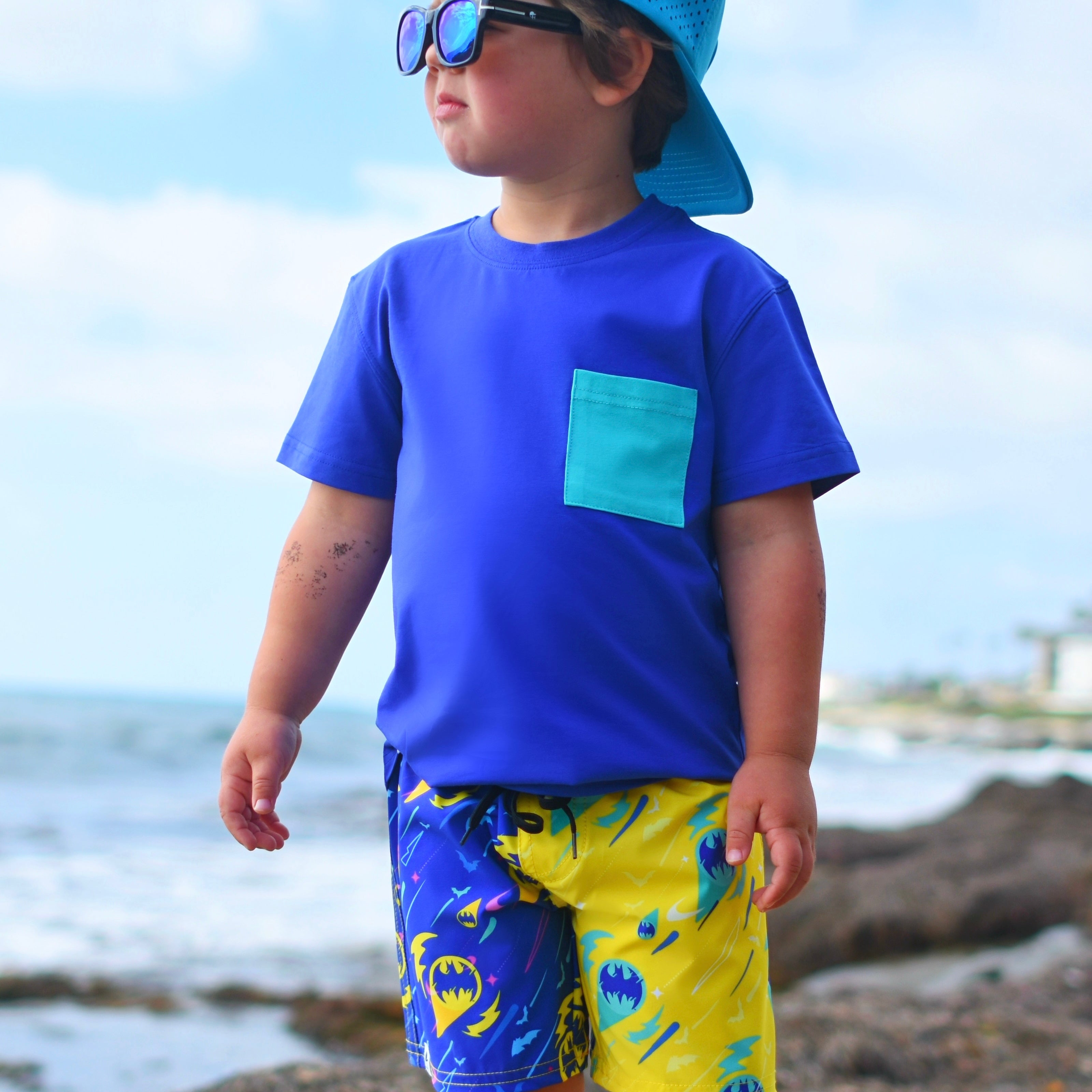 Batman Signal Colorblock Hybrid Swim Shorts