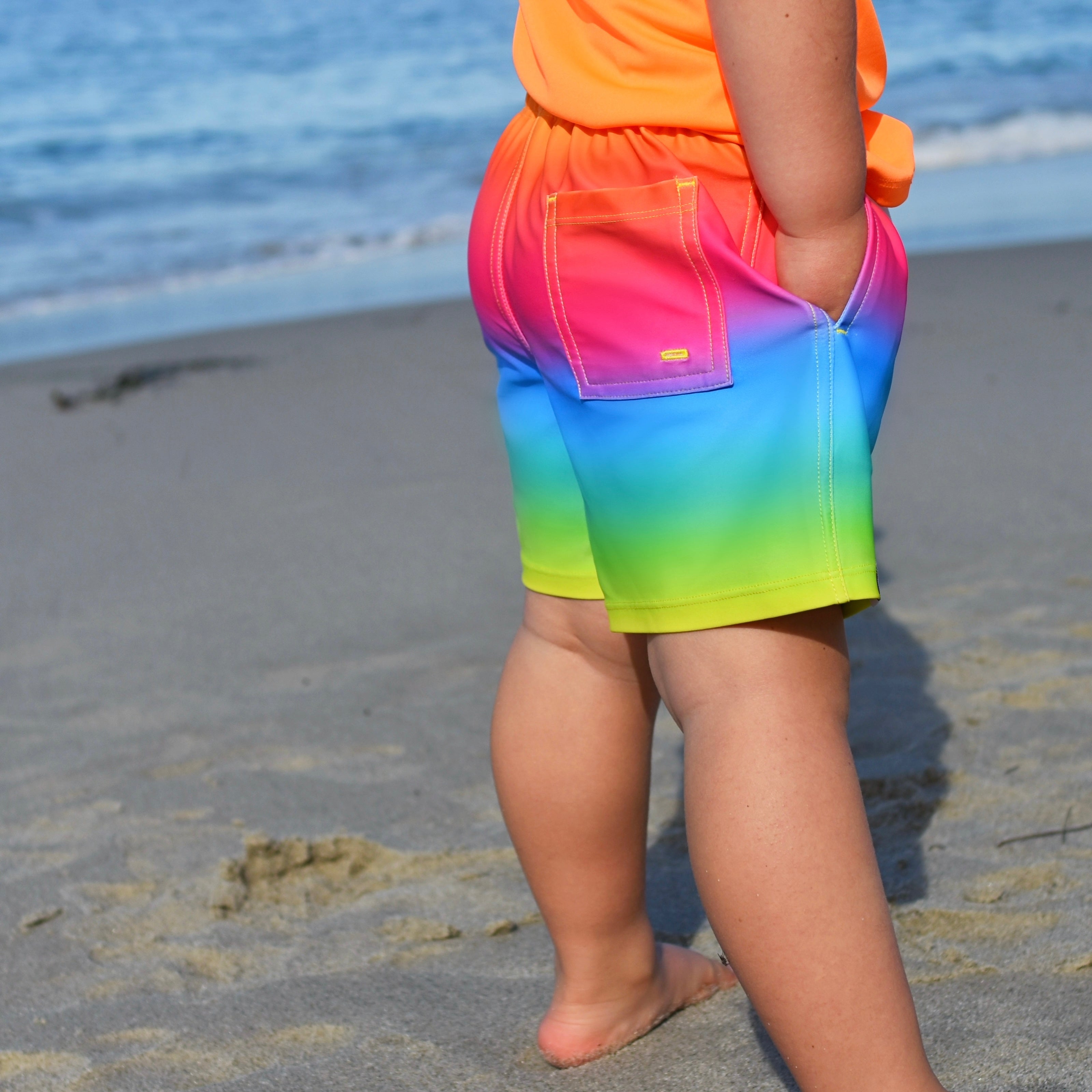 Rainbow Ombré Spotfast™ Fusion Swim Shorts