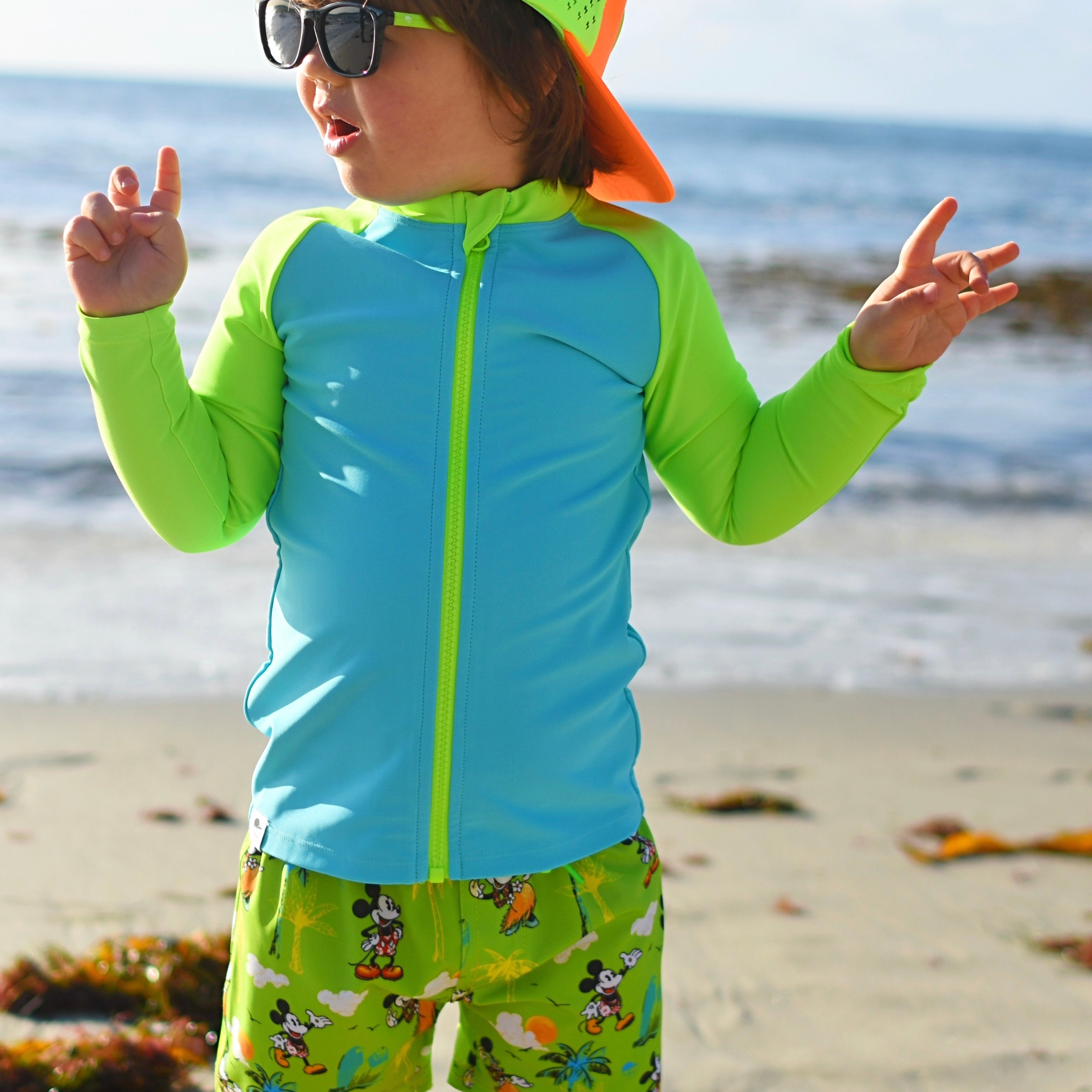 Hawaiian Mouse Neon Spotfast™ Hybrid Swim Shorts