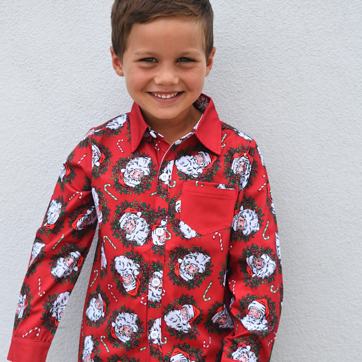 Holiday Long Sleeve Collared Shirt