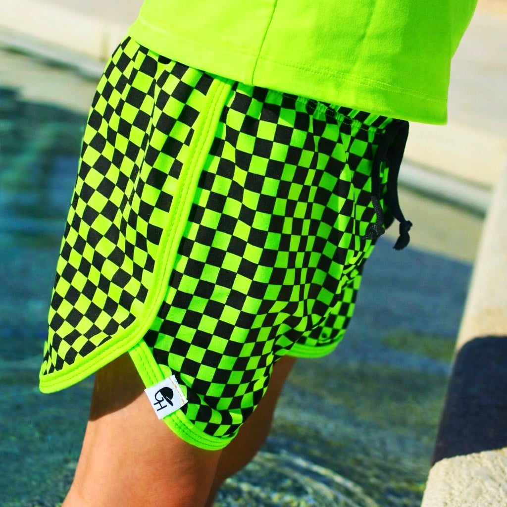 Neon Spotfast™ Check Track Swim Shorts