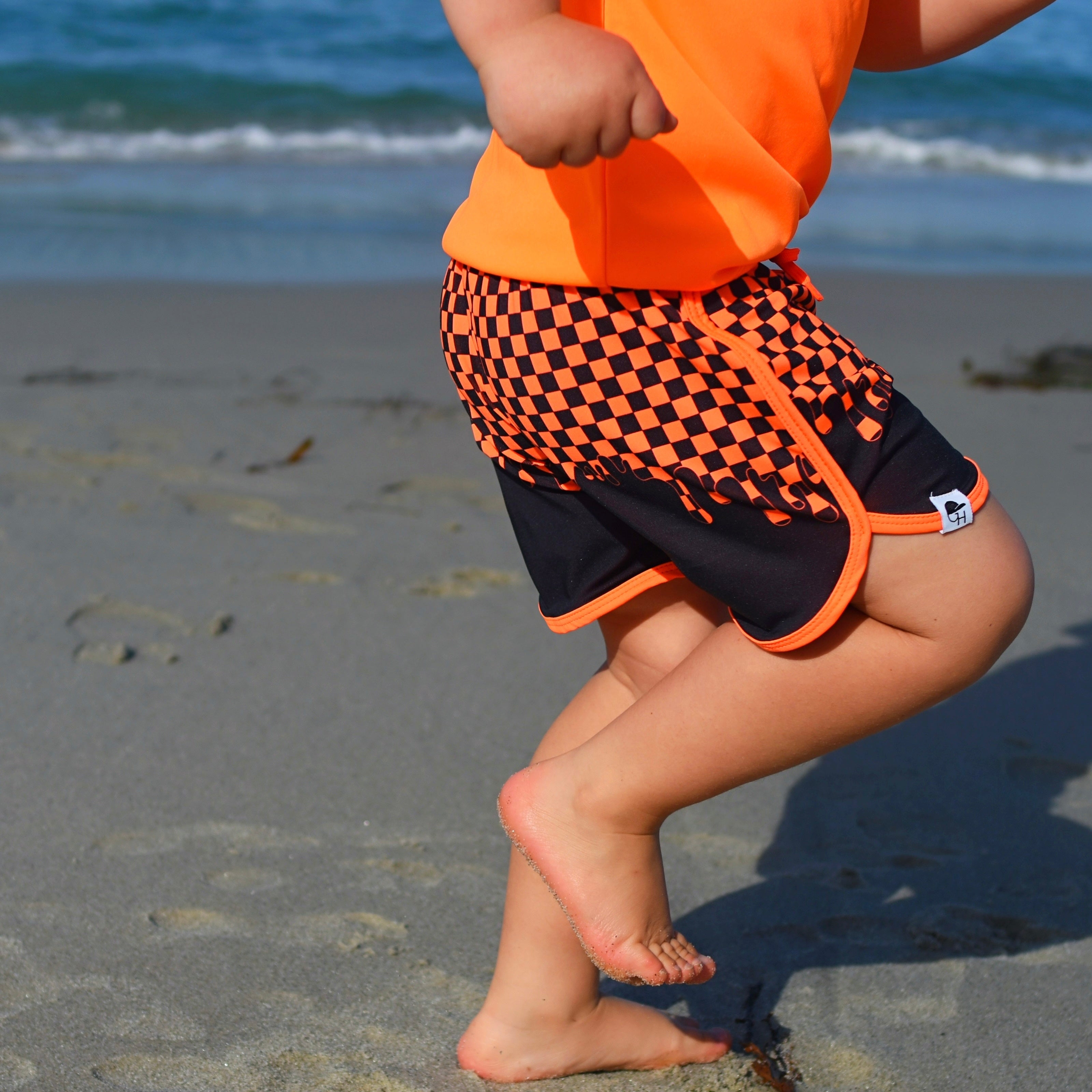 Drip Check Neon Spotfast™ Track Swim Shorts