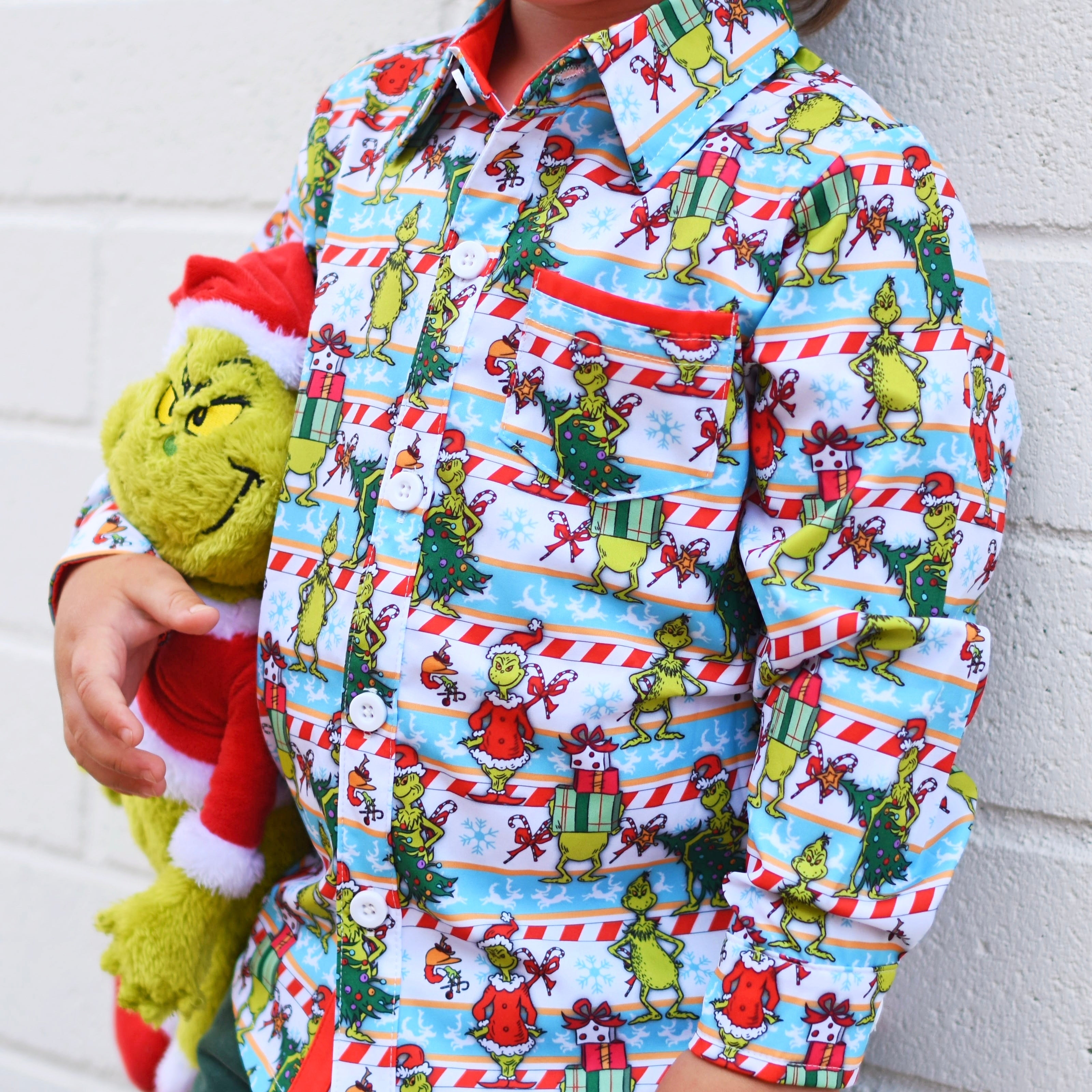 Holiday Long Sleeve Collared Shirt