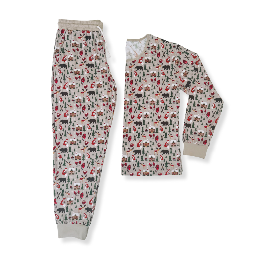 Winter Cabin Adult Bamboo Pajamas