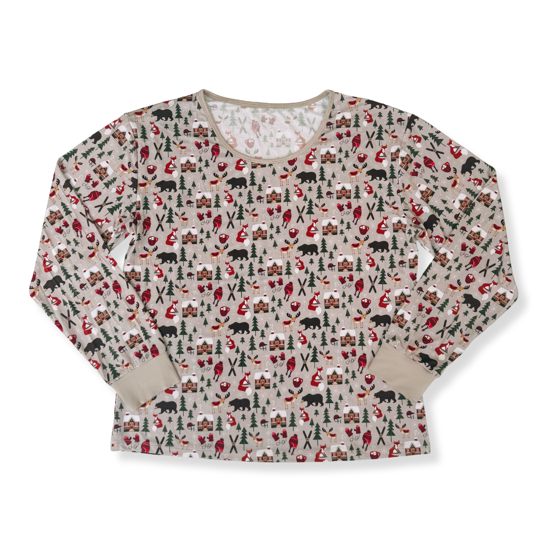 Winter Cabin Adult Bamboo Pajamas