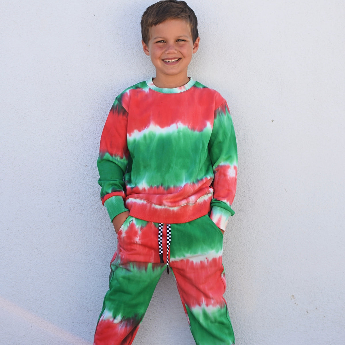 Holiday Tie-Dye Terry Crew Top + Jogger