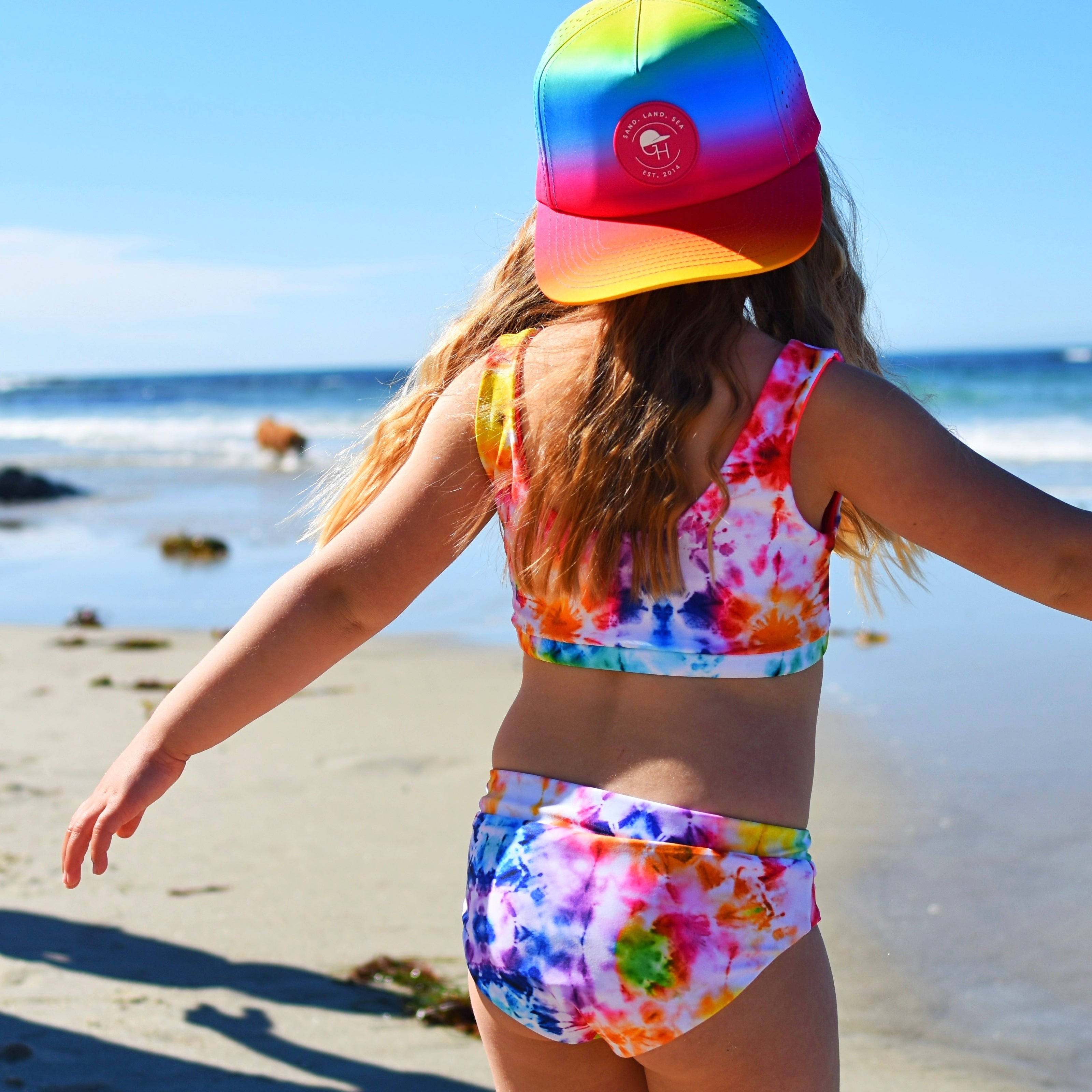 Girls Reversible Two-Piece Tie-Dye Spotfast™ Swim Suit