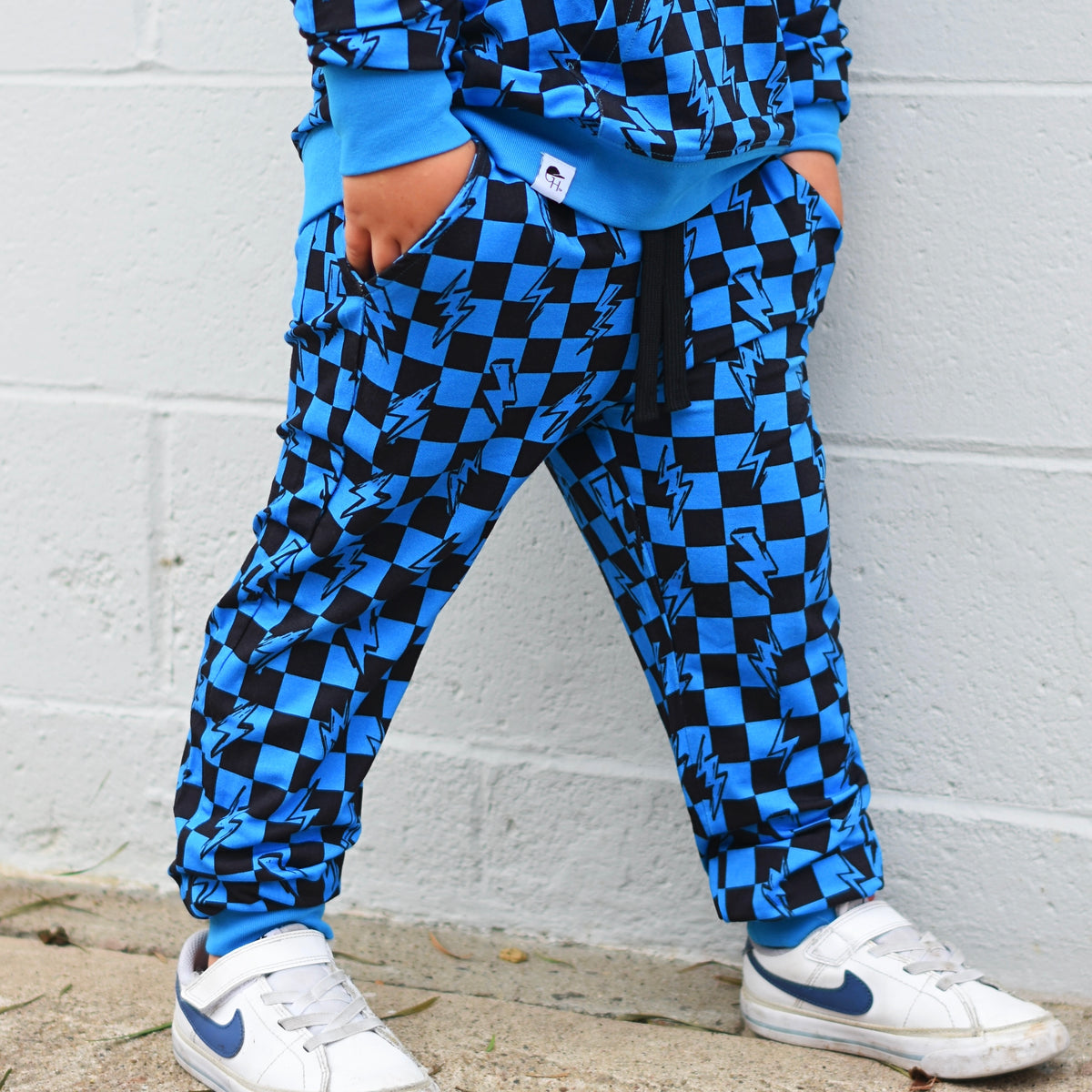 Check + Bolt Bamboo Hoodie Jogger