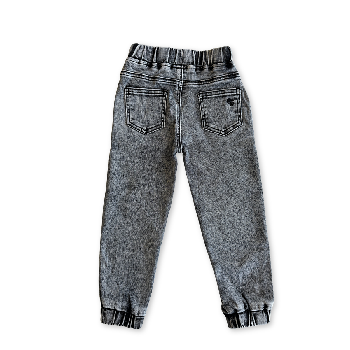 Acid Wash Denim Jogger Pants