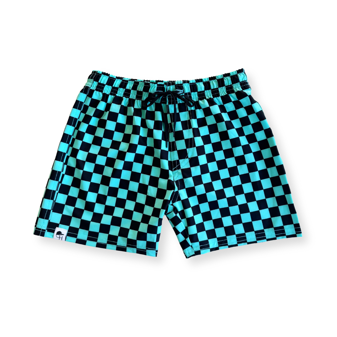 Neon Spotfast™ Check Hybrid Swim Shorts
