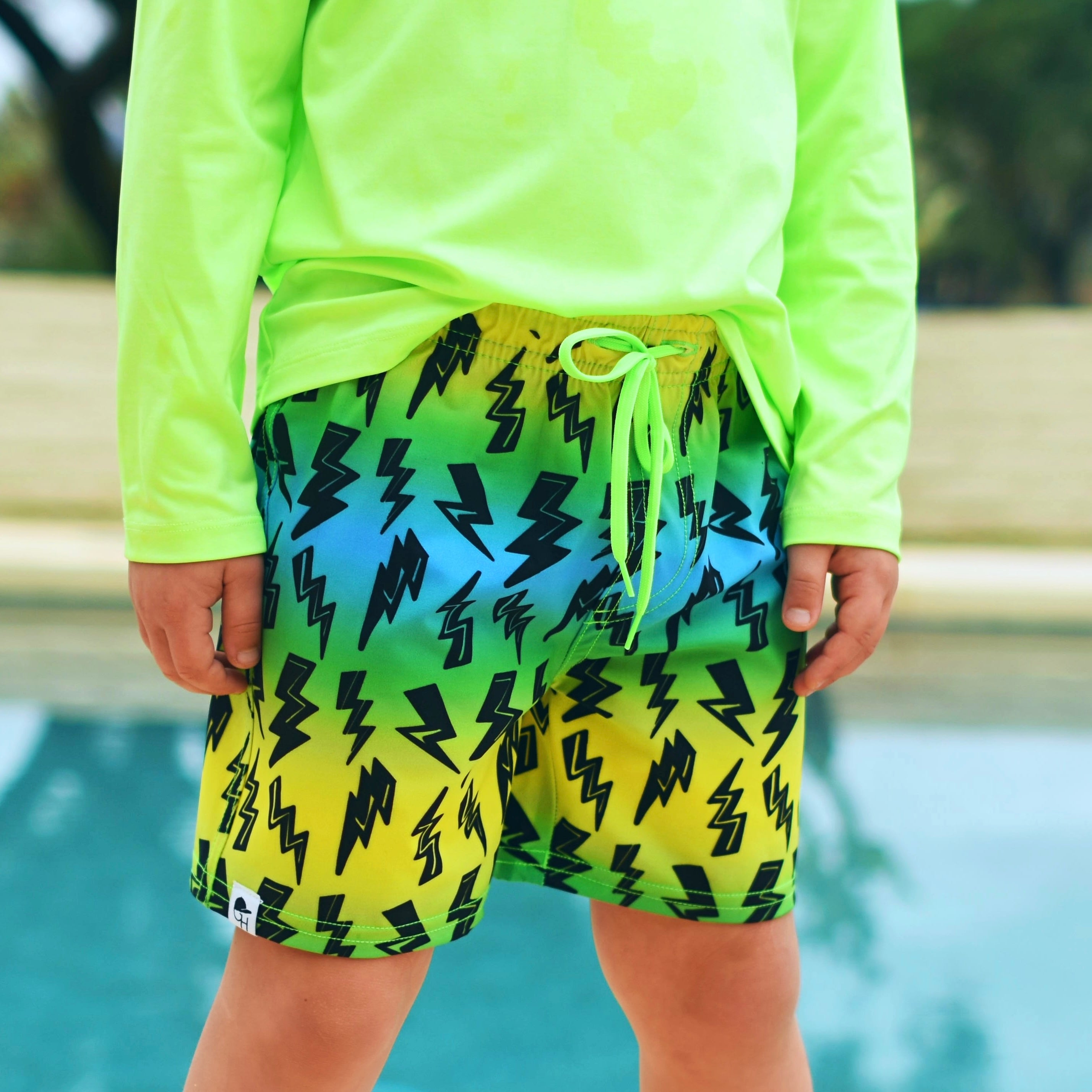 Ombré Bolt Neon Spotfast™ Hybrid Swim Shorts