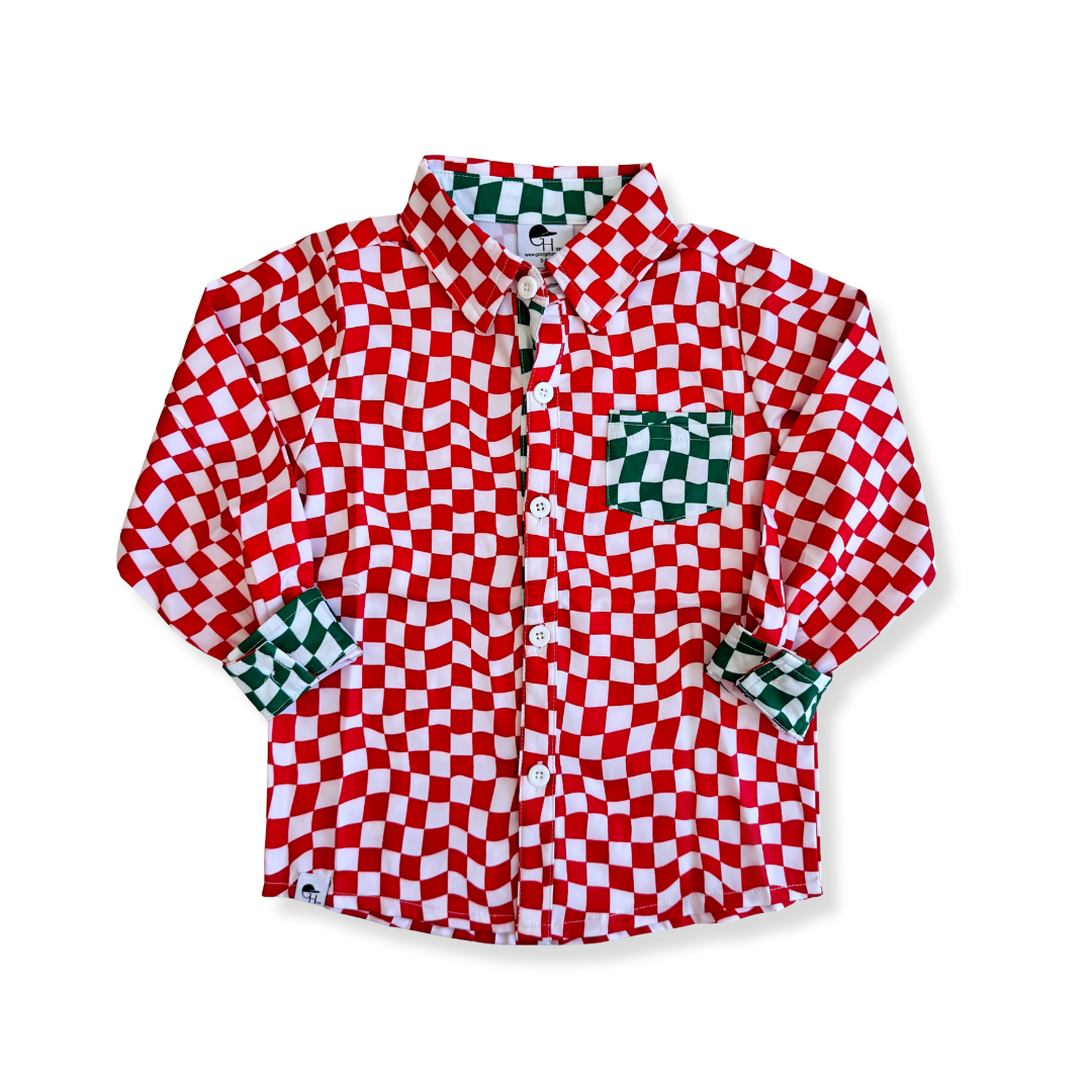 Holiday Long Sleeve Collared Shirt