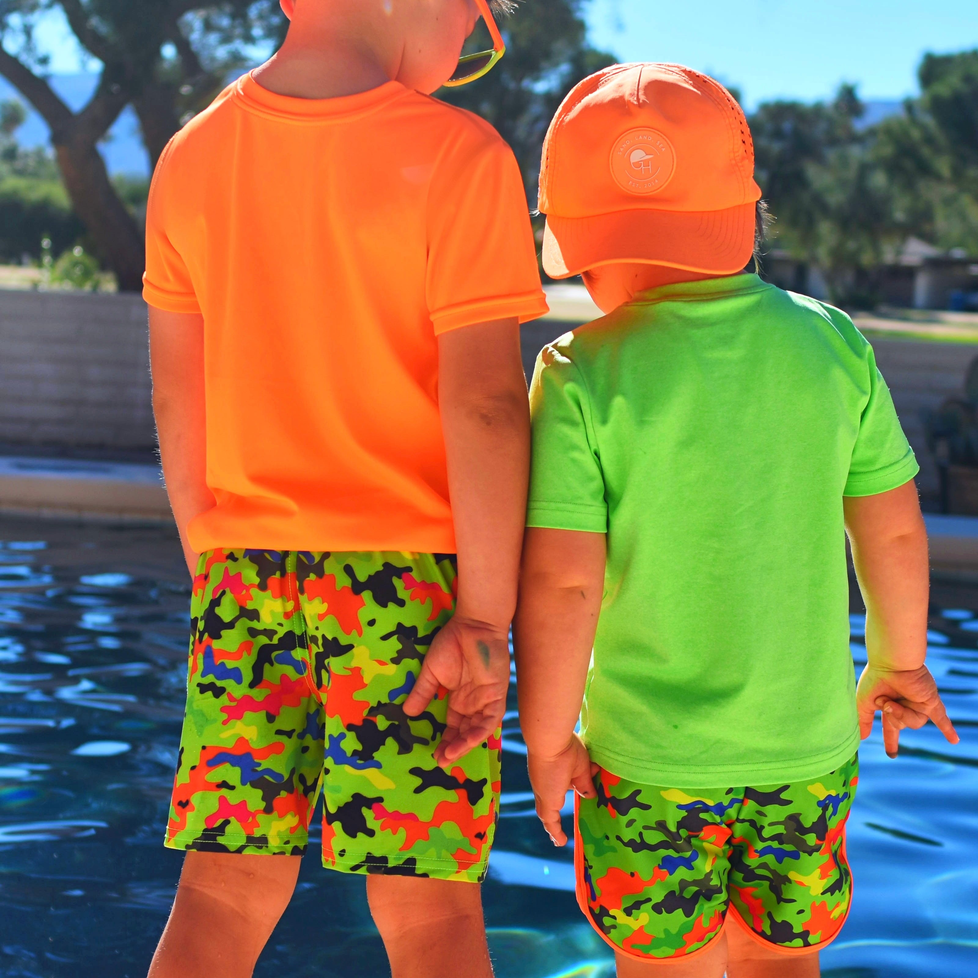 Neon Camo Spotfast™ Hybrid Swim Shorts