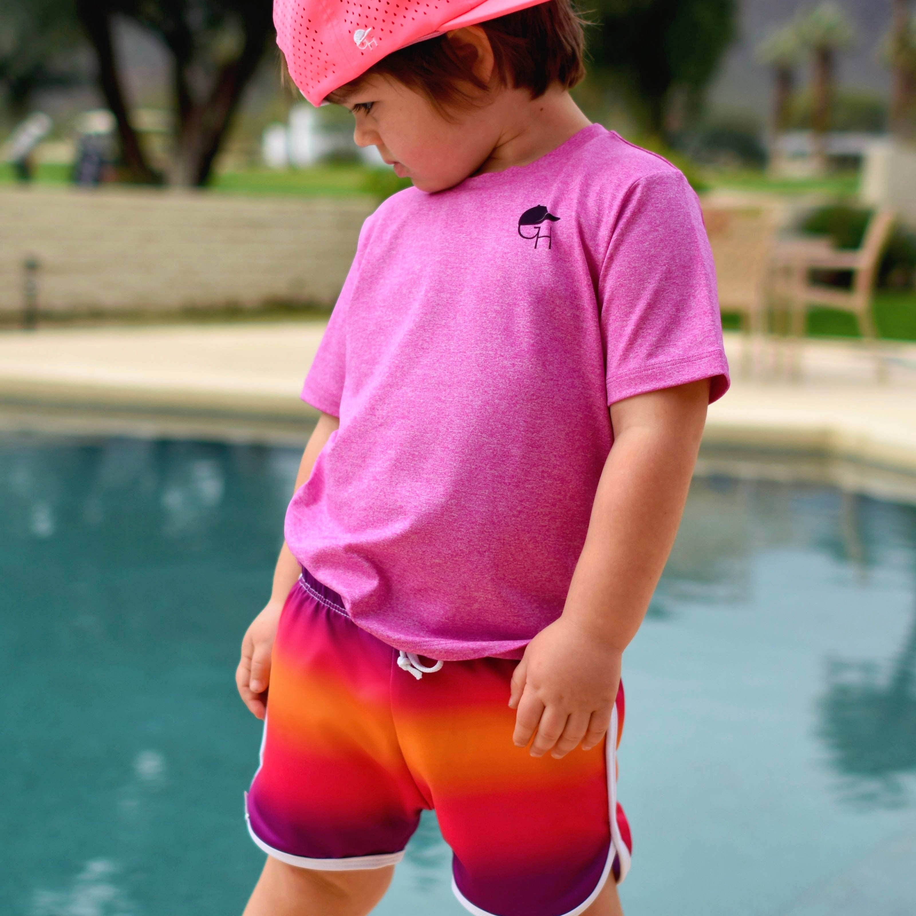 Orange Ombré Neon Spotfast™ Track Swim Shorts