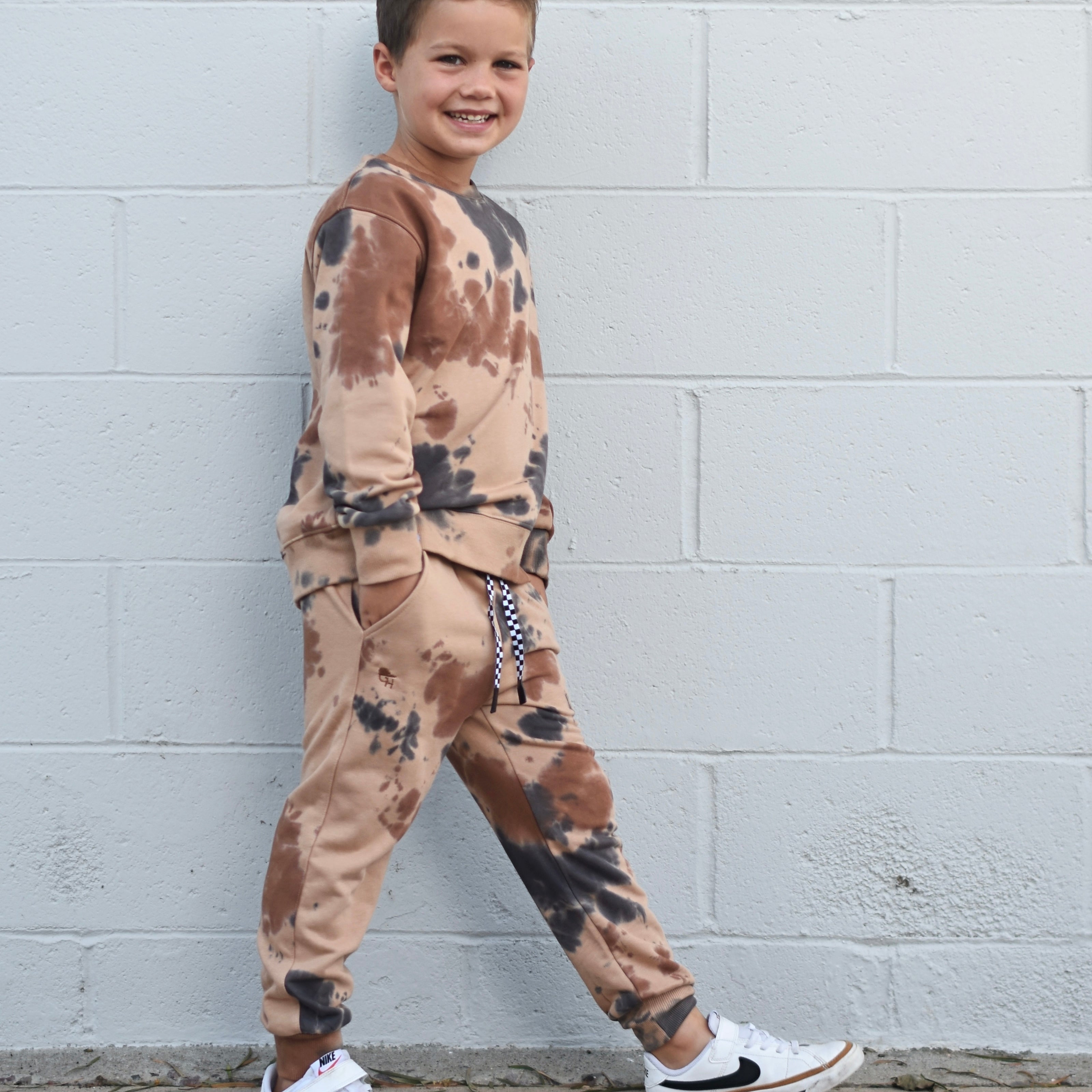 Tie-Dye Terry Crew Top + Jogger