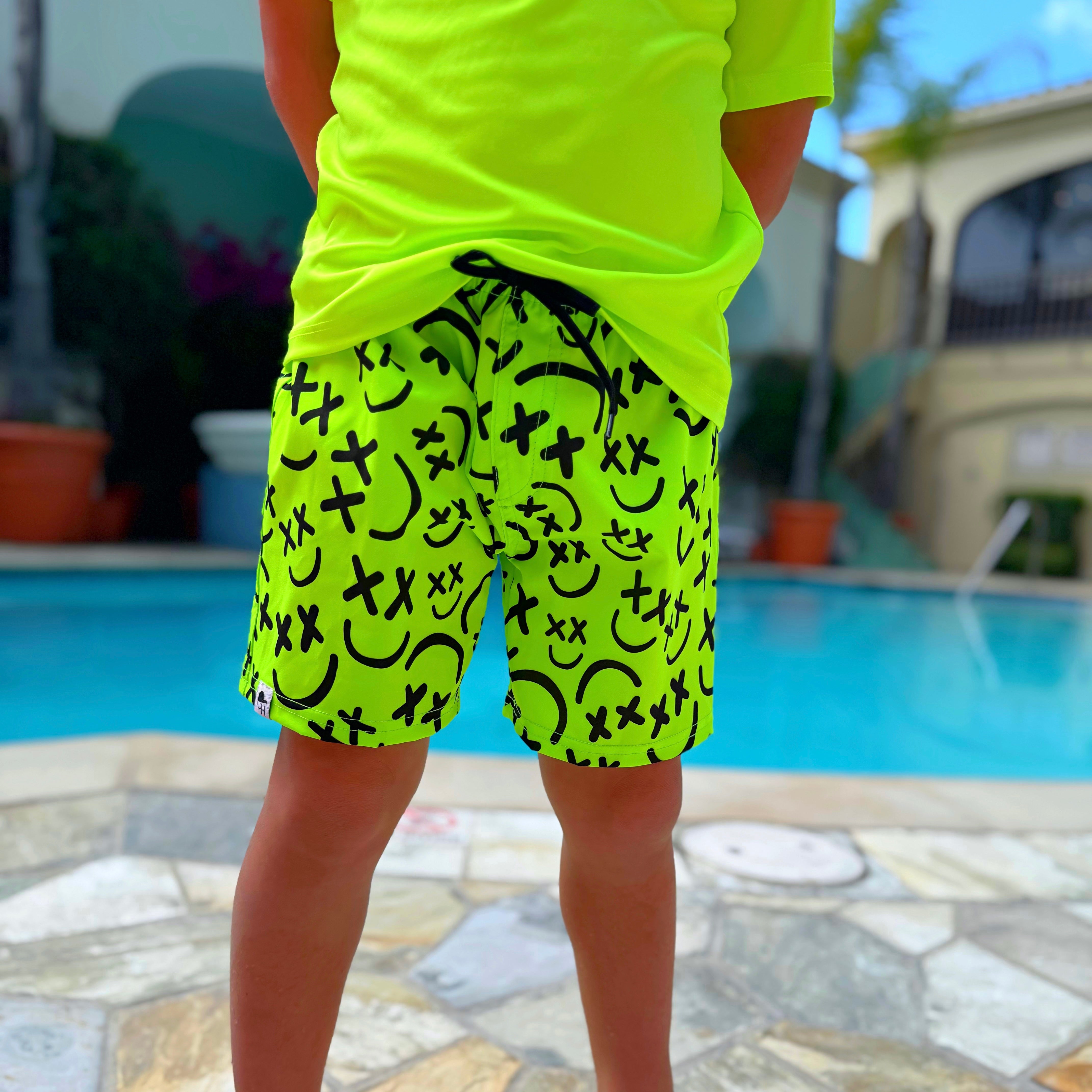 Neon Smiley X Spotfast™ Hybrid Swim Shorts